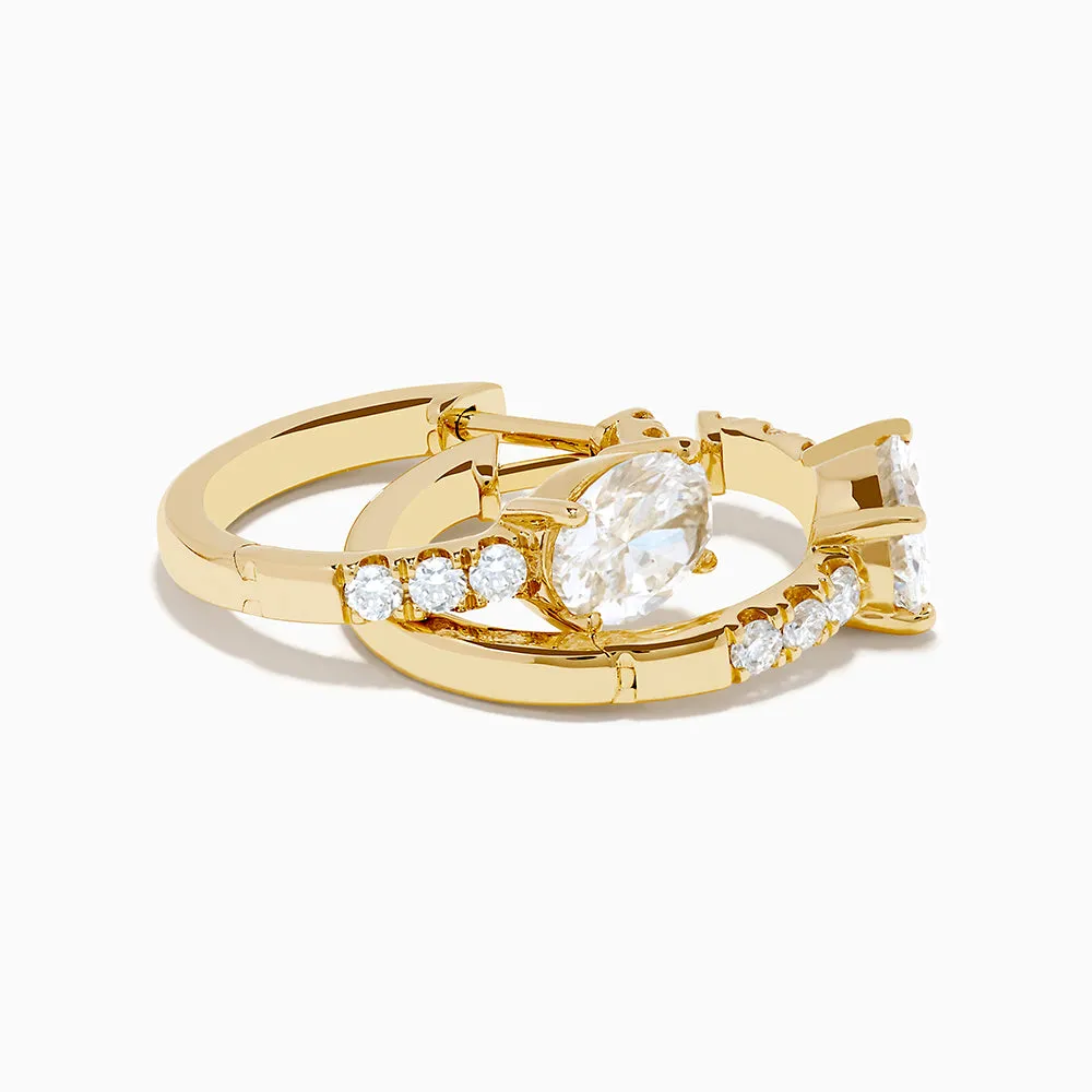 Lab Grown Diamond Oval Huggie Earrings in 14K Yellow Gold sold by Effy product image thumbnail 4