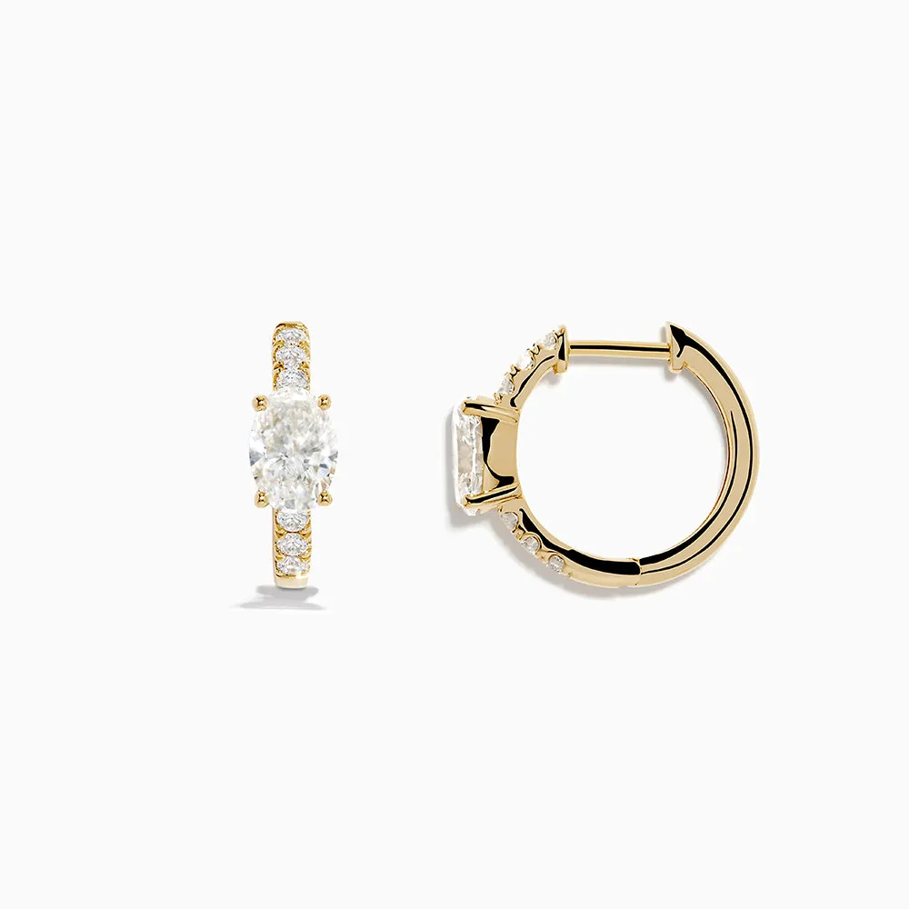 Lab Grown Diamond Oval Huggie Earrings in 14K Yellow Gold sold by Effy product image thumbnail 3
