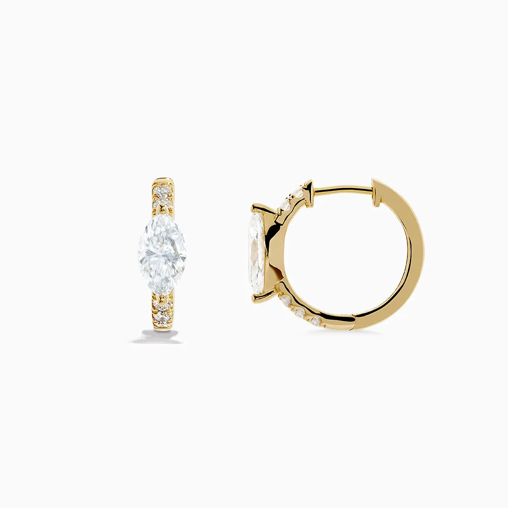 Lab Grown Diamond Marquise Huggie Earrings in 14K Yellow Gold sold by Effy product image thumbnail 3