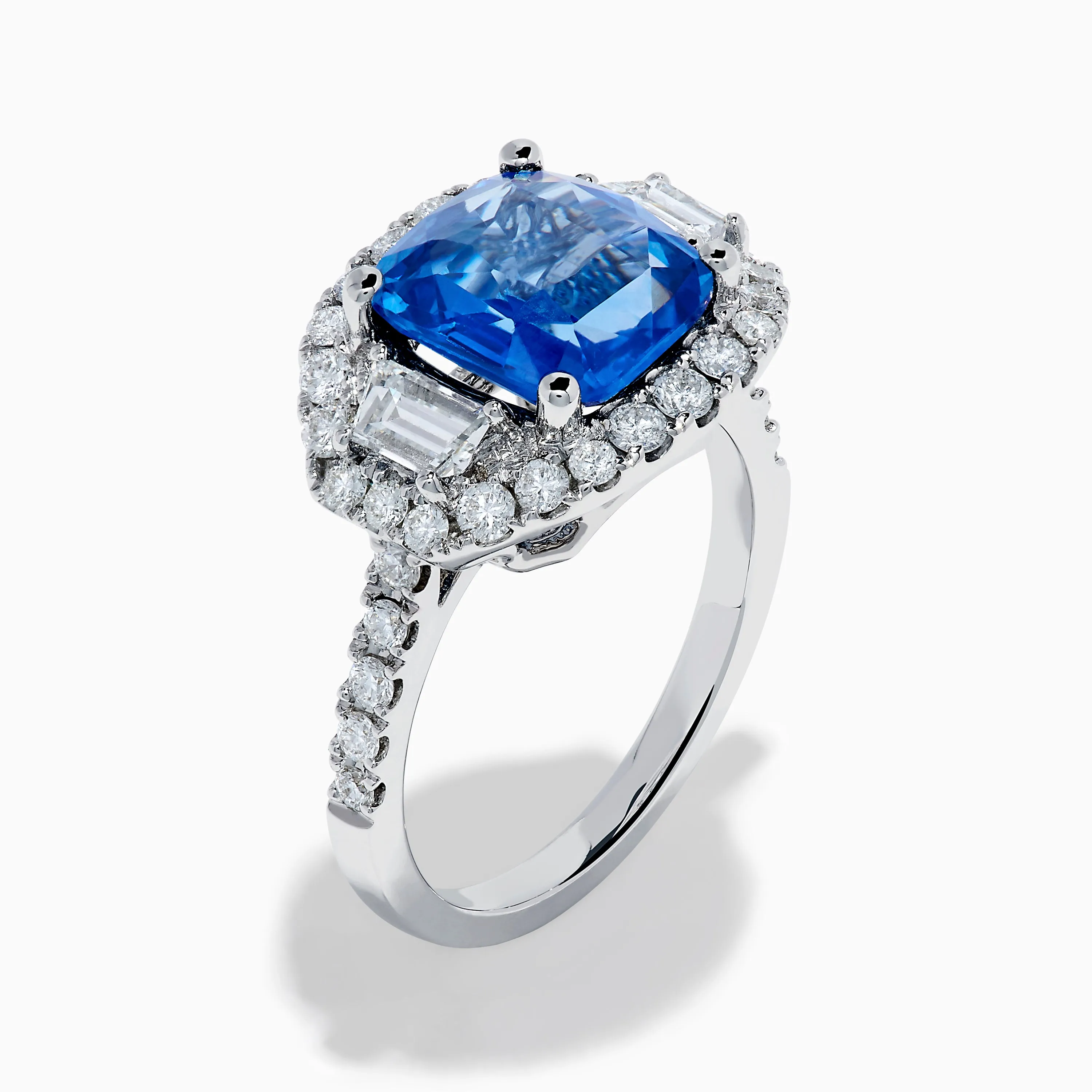Effy Hematian 18K Gold Cushion-Cut Blue Sapphire and Diamond Ring sold by Effy product image thumbnail 4