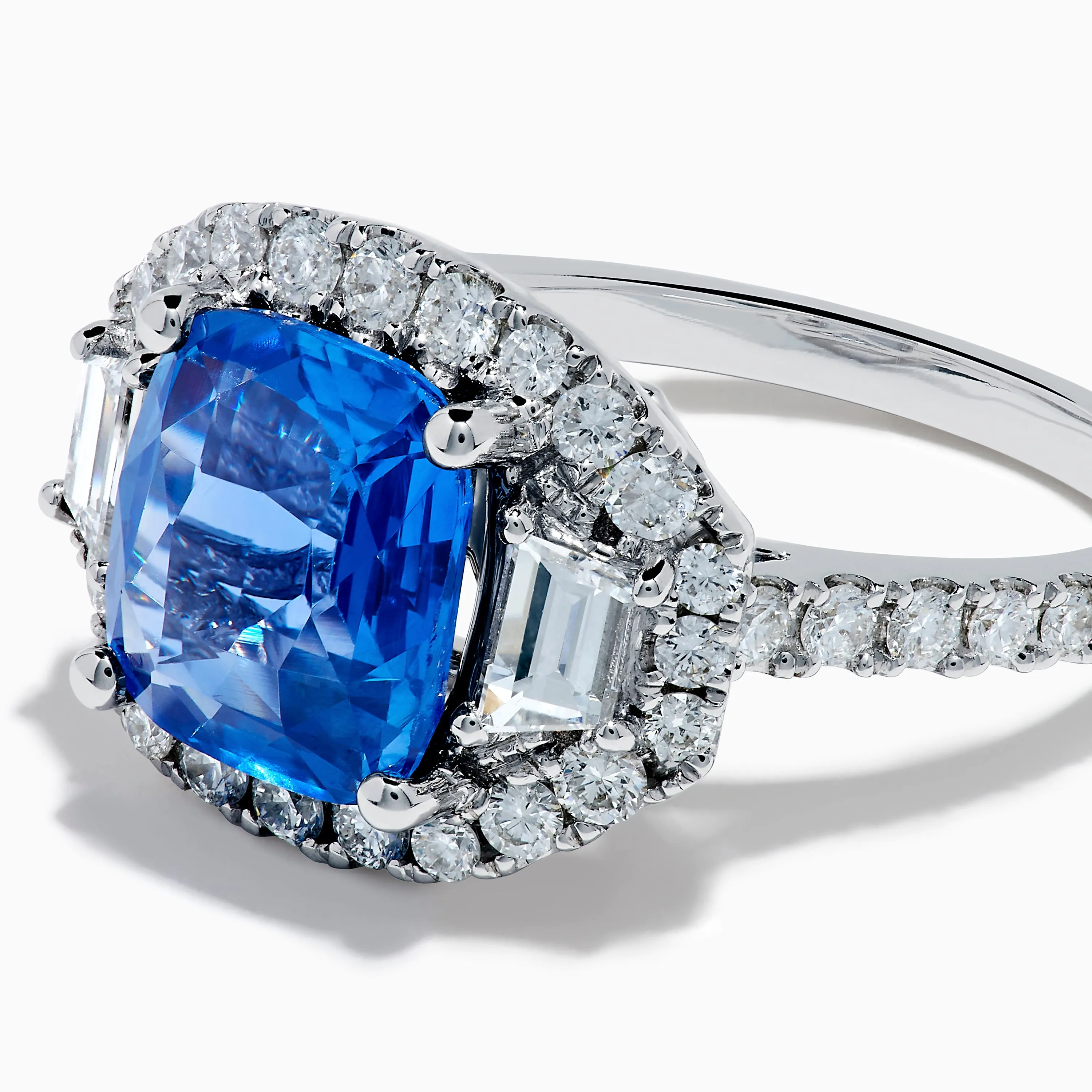 Effy Hematian 18K Gold Cushion-Cut Blue Sapphire and Diamond Ring sold by Effy product image thumbnail 2