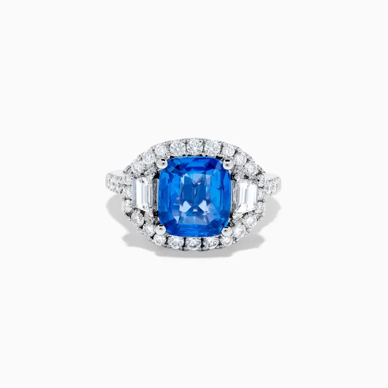 Effy Hematian 18K Gold Cushion-Cut Blue Sapphire and Diamond Ring sold by Effy