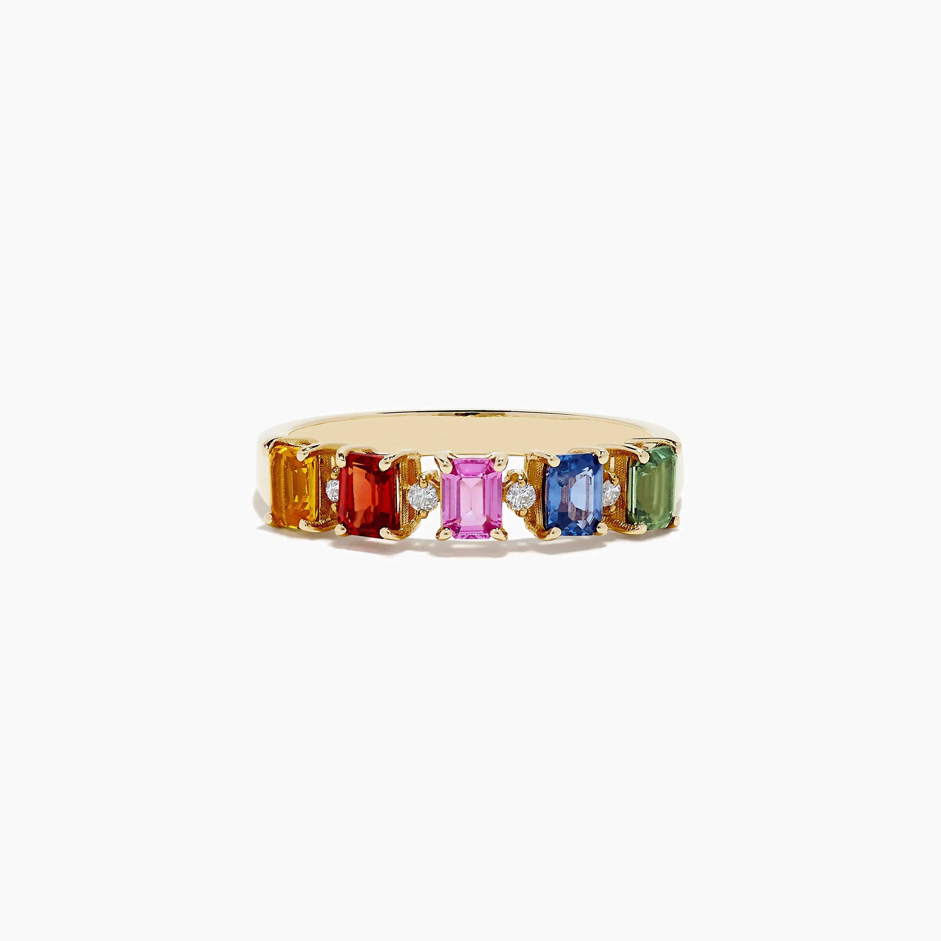 Watercolors 14K Yellow Gold Multi Sapphire and Diamond Ring, 1.30 TCW sold by Effy