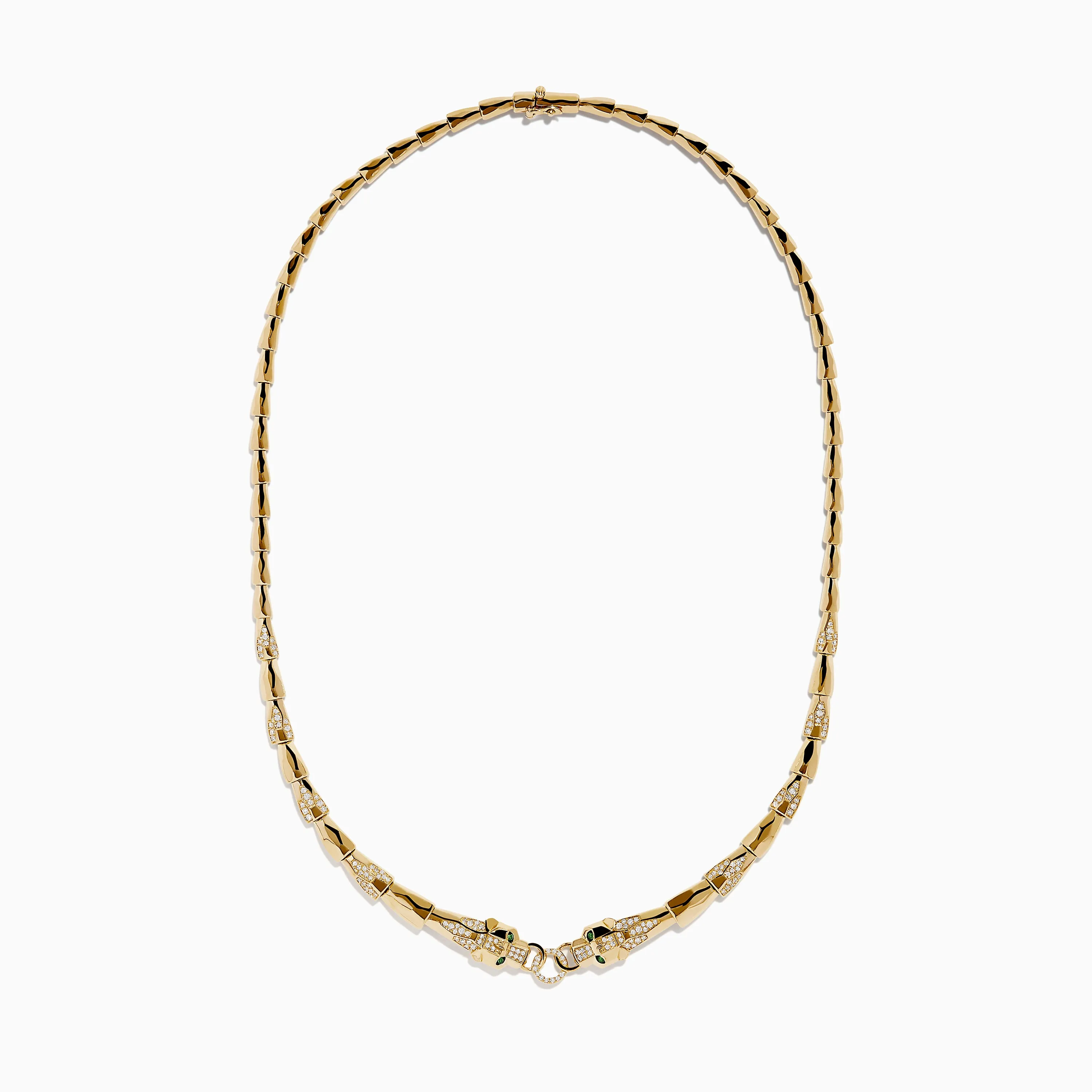 Signature 14K Yellow Gold Diamond and Tsavorite Panther Necklace sold by Effy product image thumbnail 3