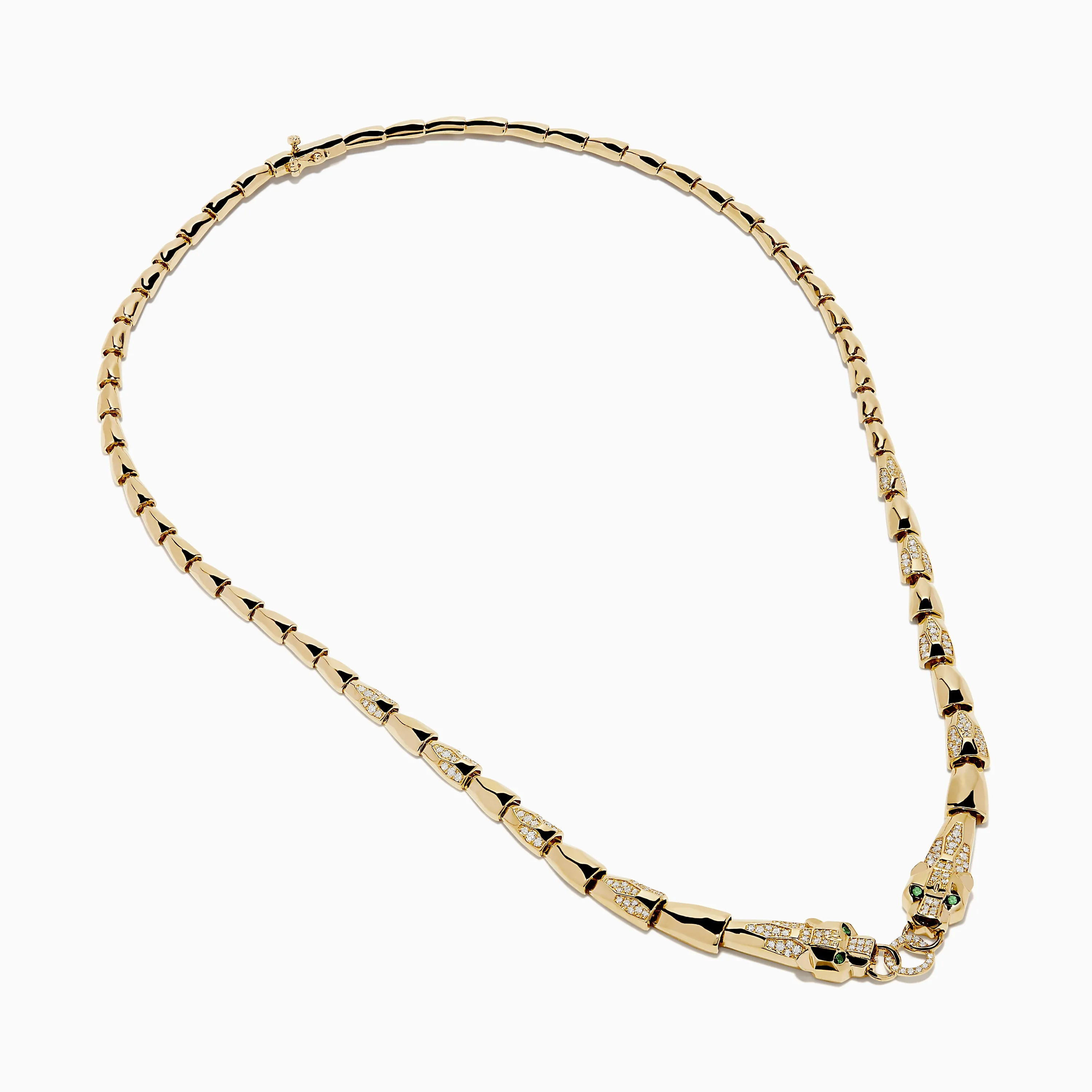 Signature 14K Yellow Gold Diamond and Tsavorite Panther Necklace sold by Effy product image thumbnail 2