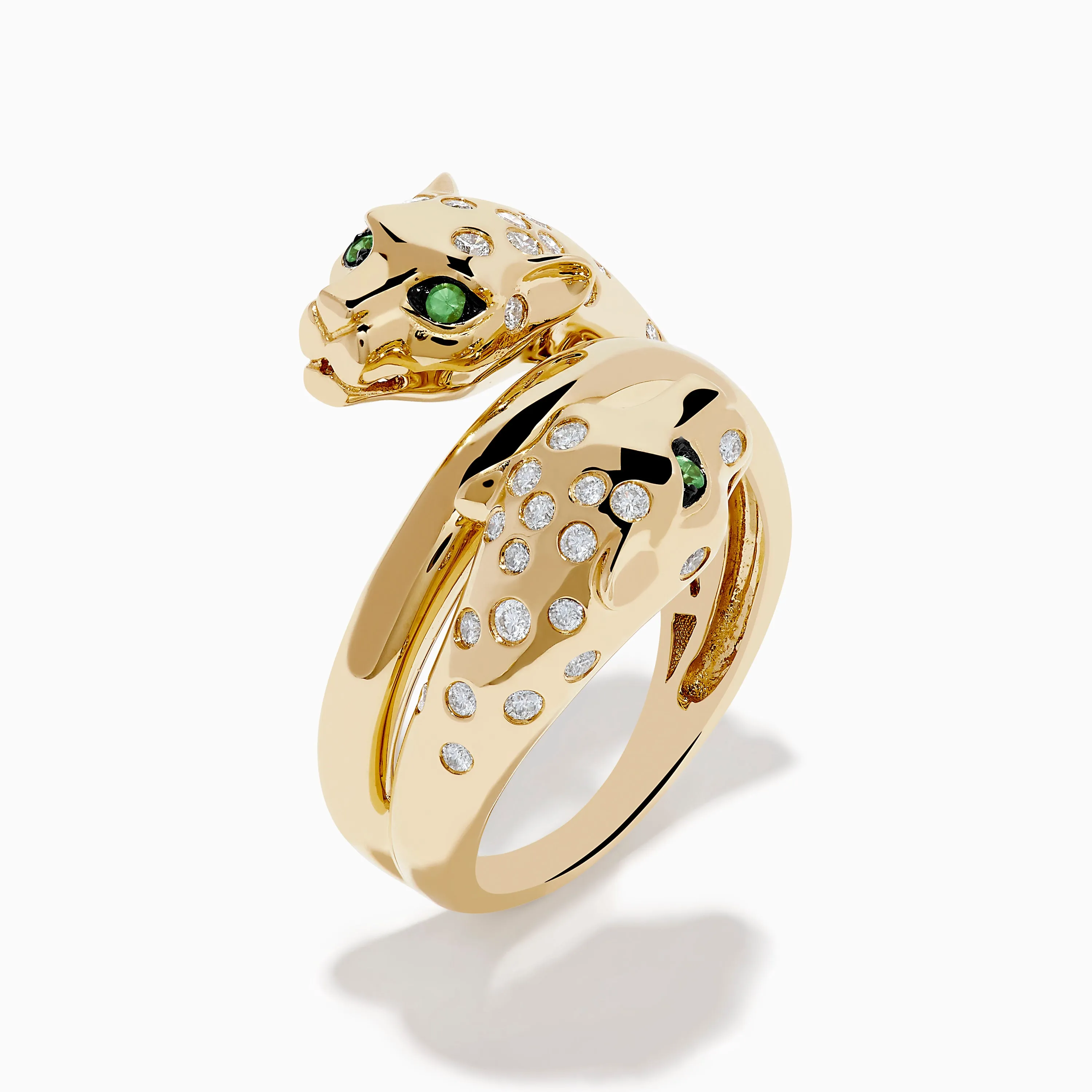Signature 14K Yellow Gold Diamond and Tsavorite Panther Wrap Ring sold by Effy product image thumbnail 4