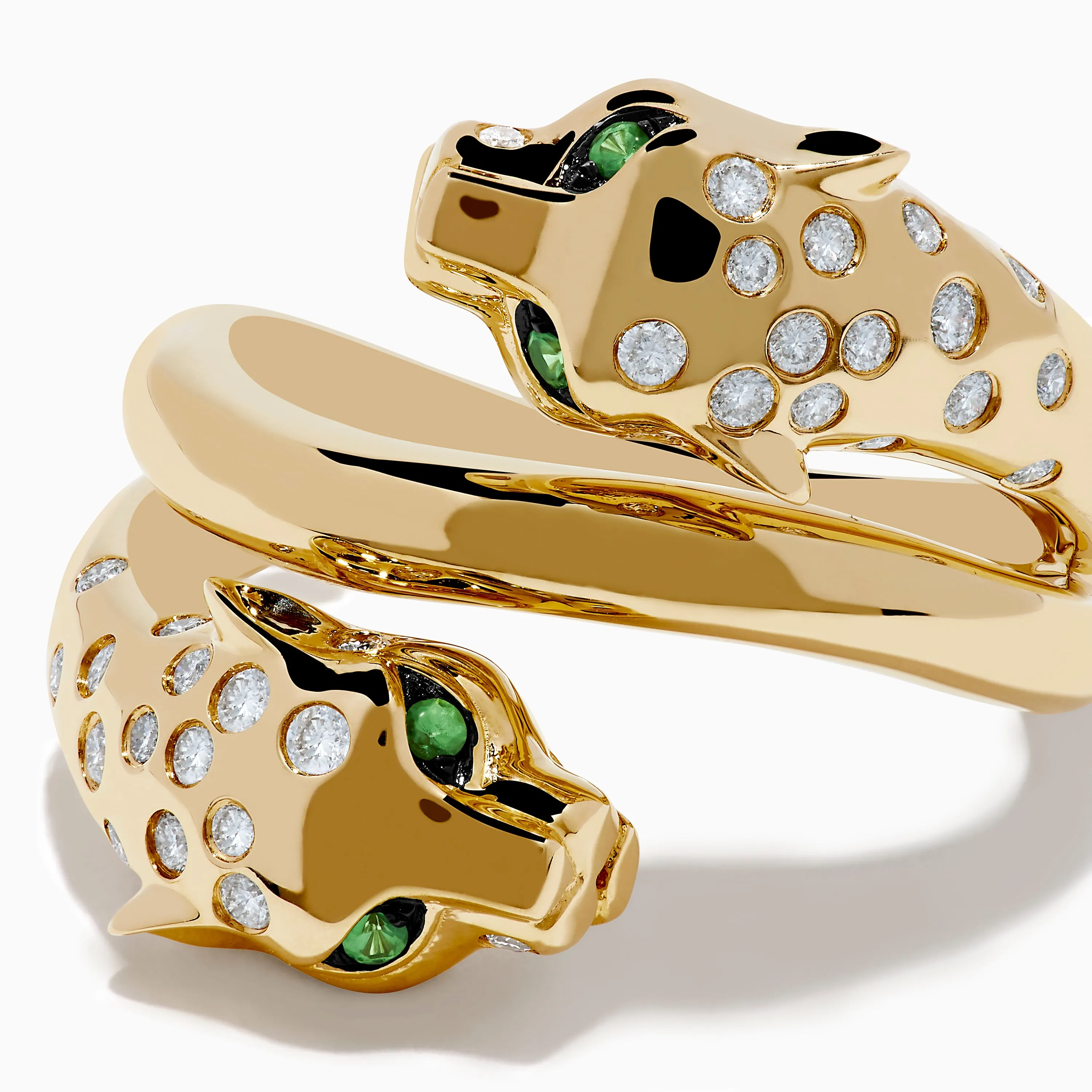 Signature 14K Yellow Gold Diamond and Tsavorite Panther Wrap Ring sold by Effy product image thumbnail 2