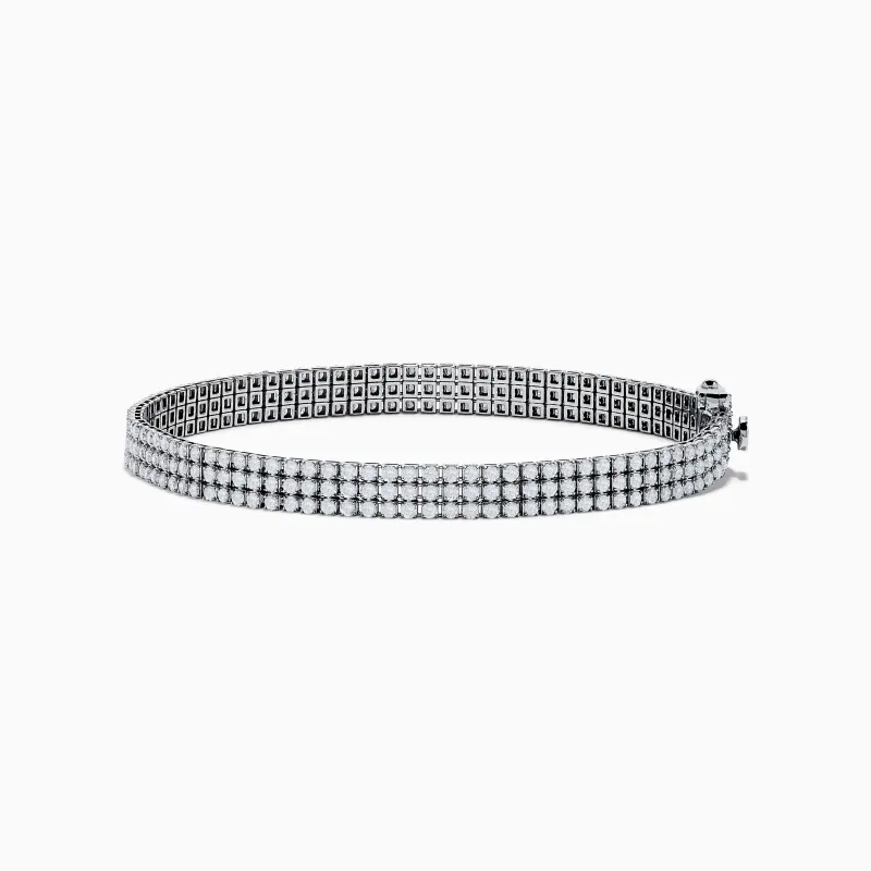 14K White Gold 3-Row Diamond Pave Bracelet sold by Effy