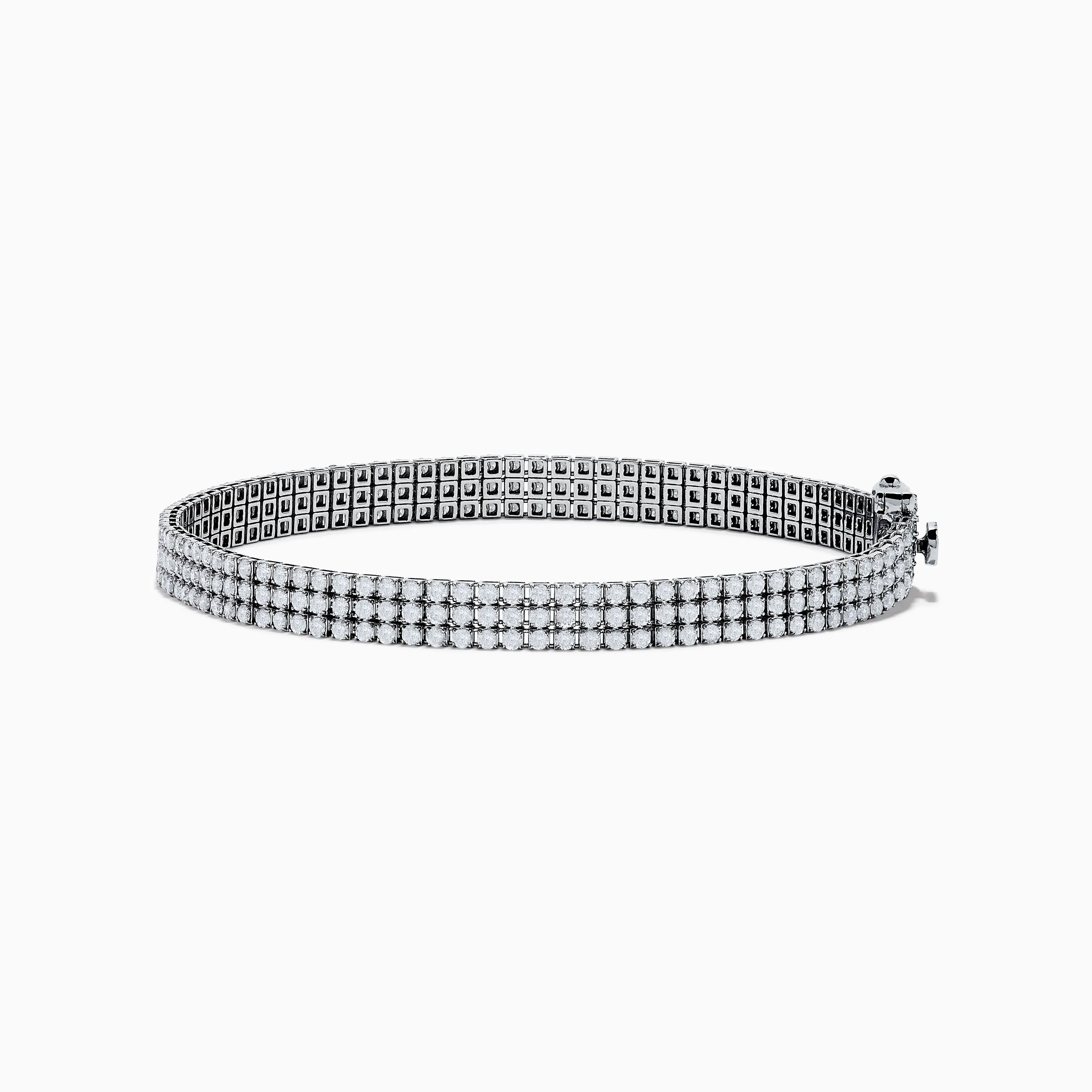 14K White Gold 3-Row Diamond Pave Bracelet sold by Effy