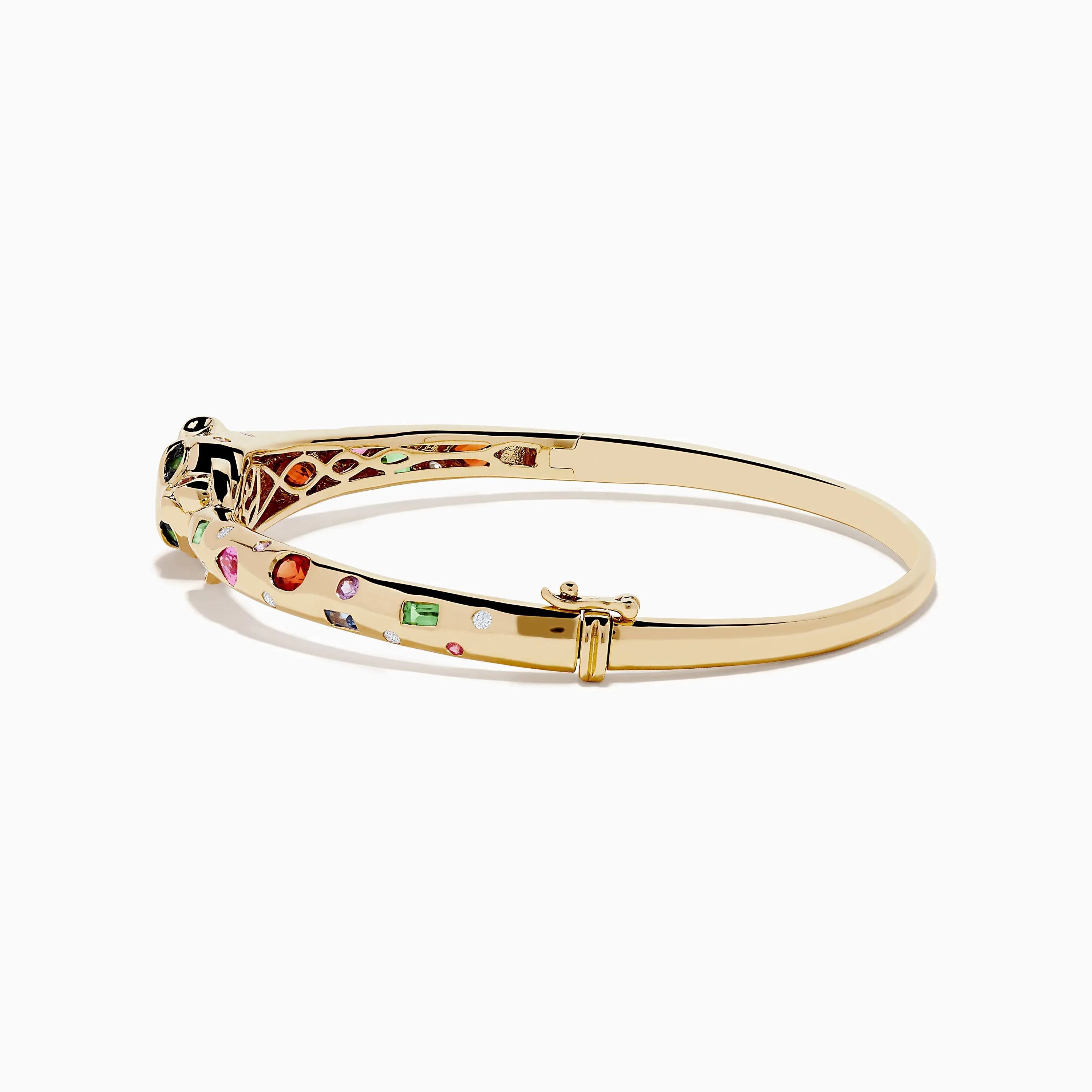 Signature 14K Gold Multi Sapphire and Diamond Panther Bangle sold by Effy product image thumbnail 4