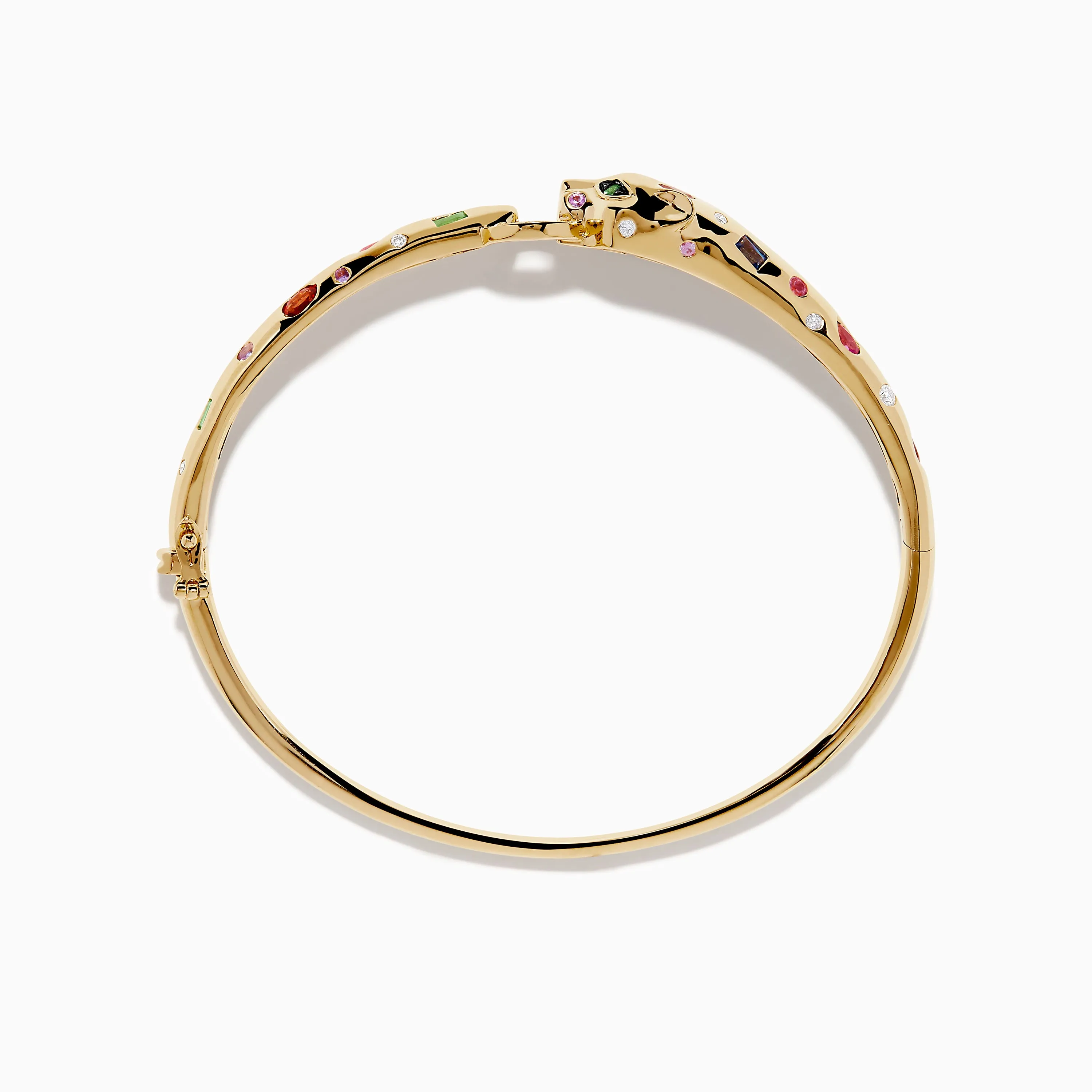 Signature 14K Gold Multi Sapphire and Diamond Panther Bangle sold by Effy product image thumbnail 3