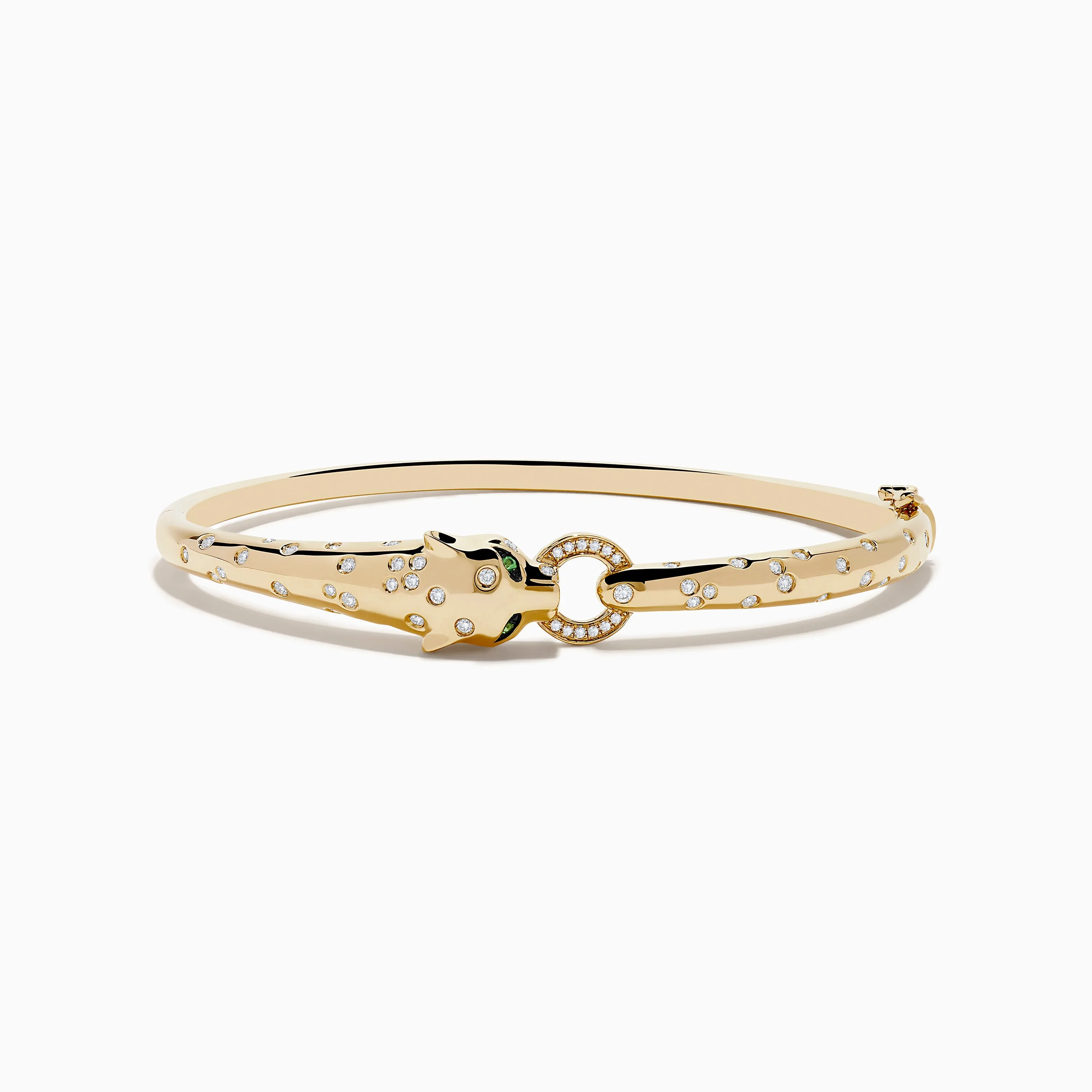 Signature 14K Yellow Gold Diamond and Tsavorite Bangle sold by Effy