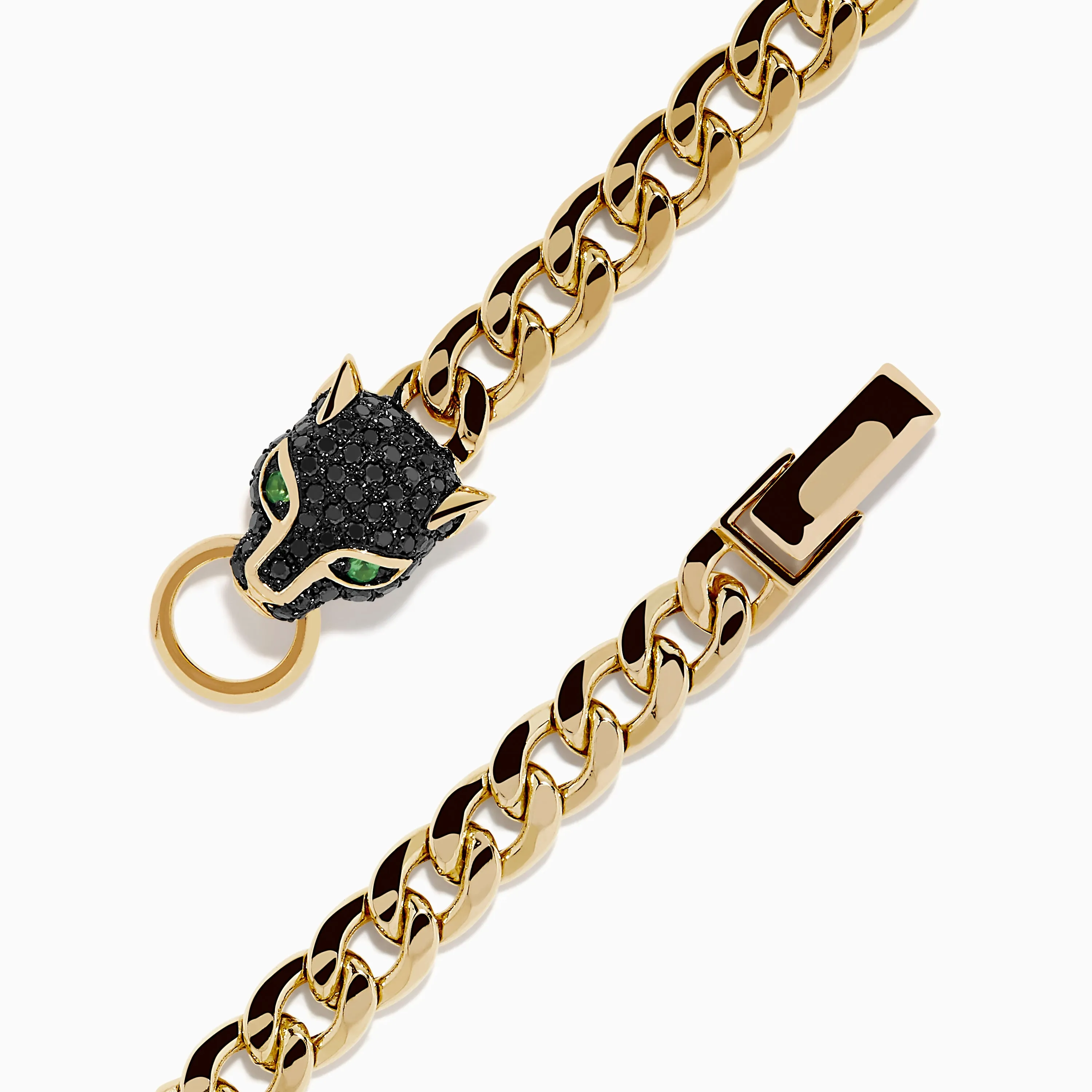 Signature 14K Gold Black Diamond Panther Chain Link Bracelet sold by Effy product image thumbnail 4