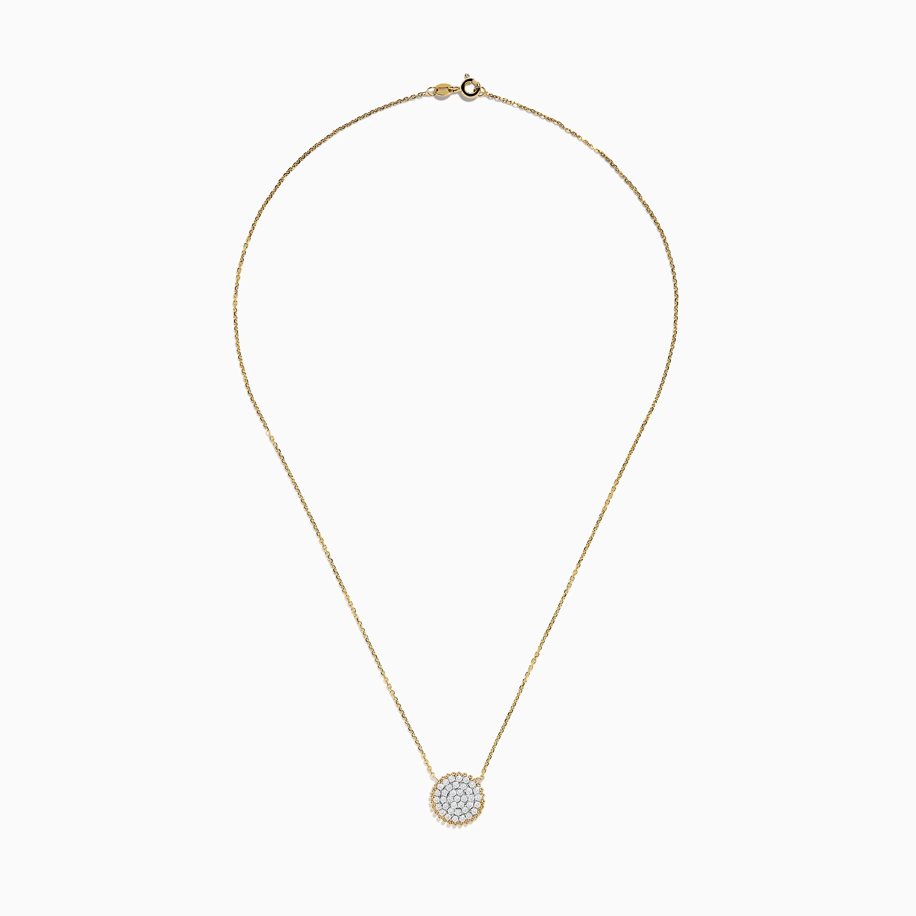 D'Oro 14K Yellow Gold Diamond Cluster Disc Necklace sold by Effy product image thumbnail 3