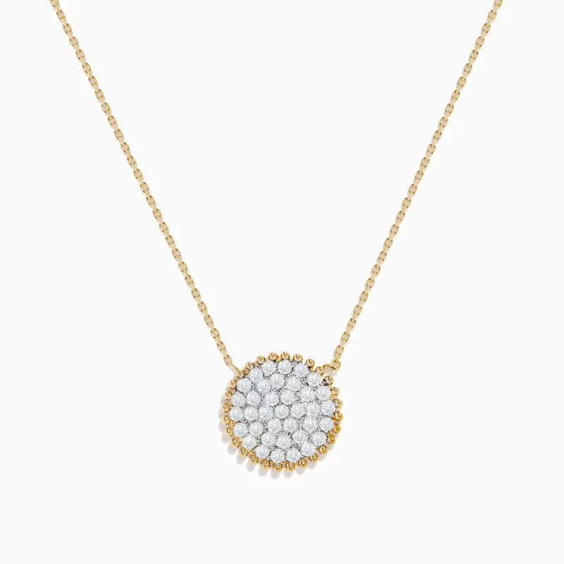 D'Oro 14K Yellow Gold Diamond Cluster Disc Necklace sold by Effy