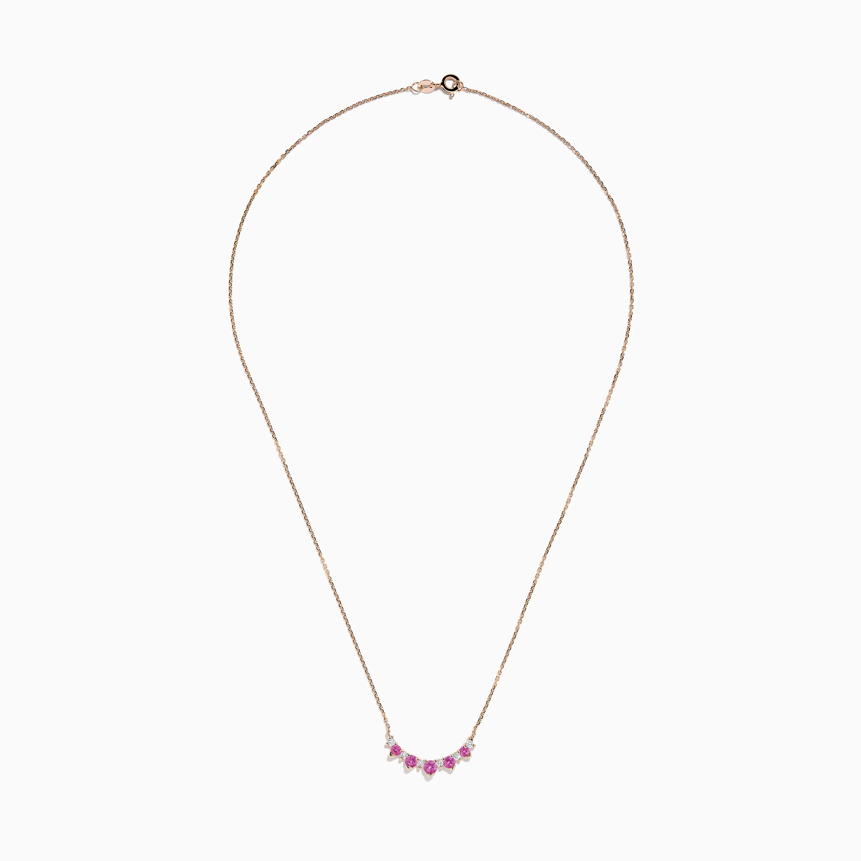 14K Rose Gold Pink Sapphire and Diamond Necklace sold by Effy product image thumbnail 3