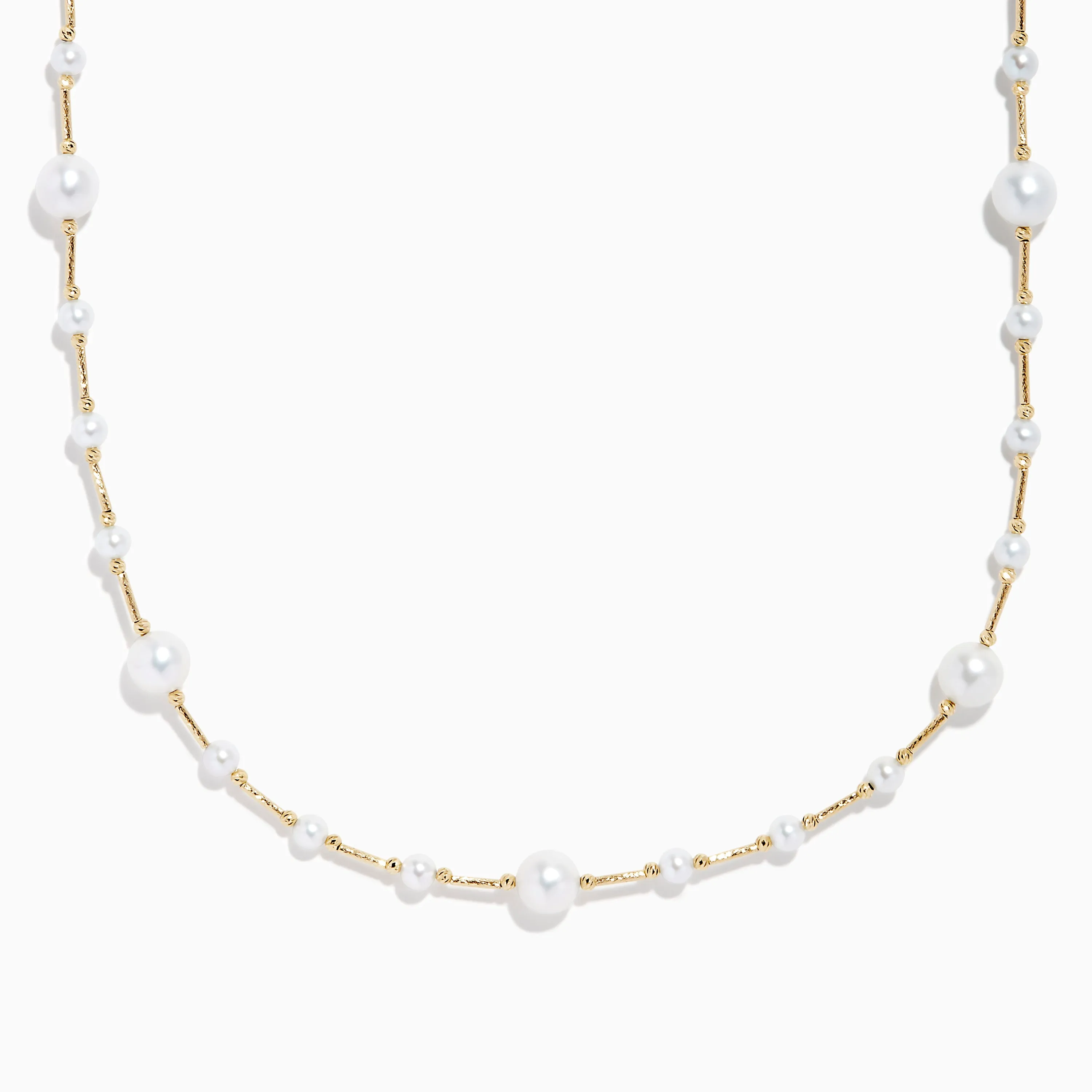 14K Yellow Gold Cultured Fresh Water Pearl Station Necklace sold by Effy