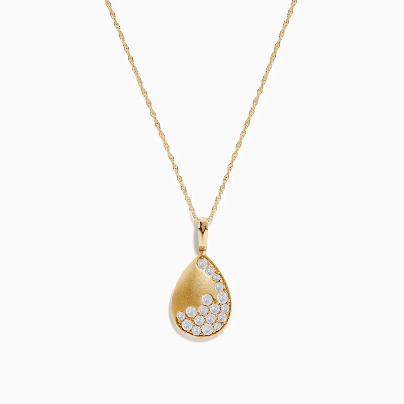 14K Yellow Gold Scattered Diamond Pendant sold by Effy