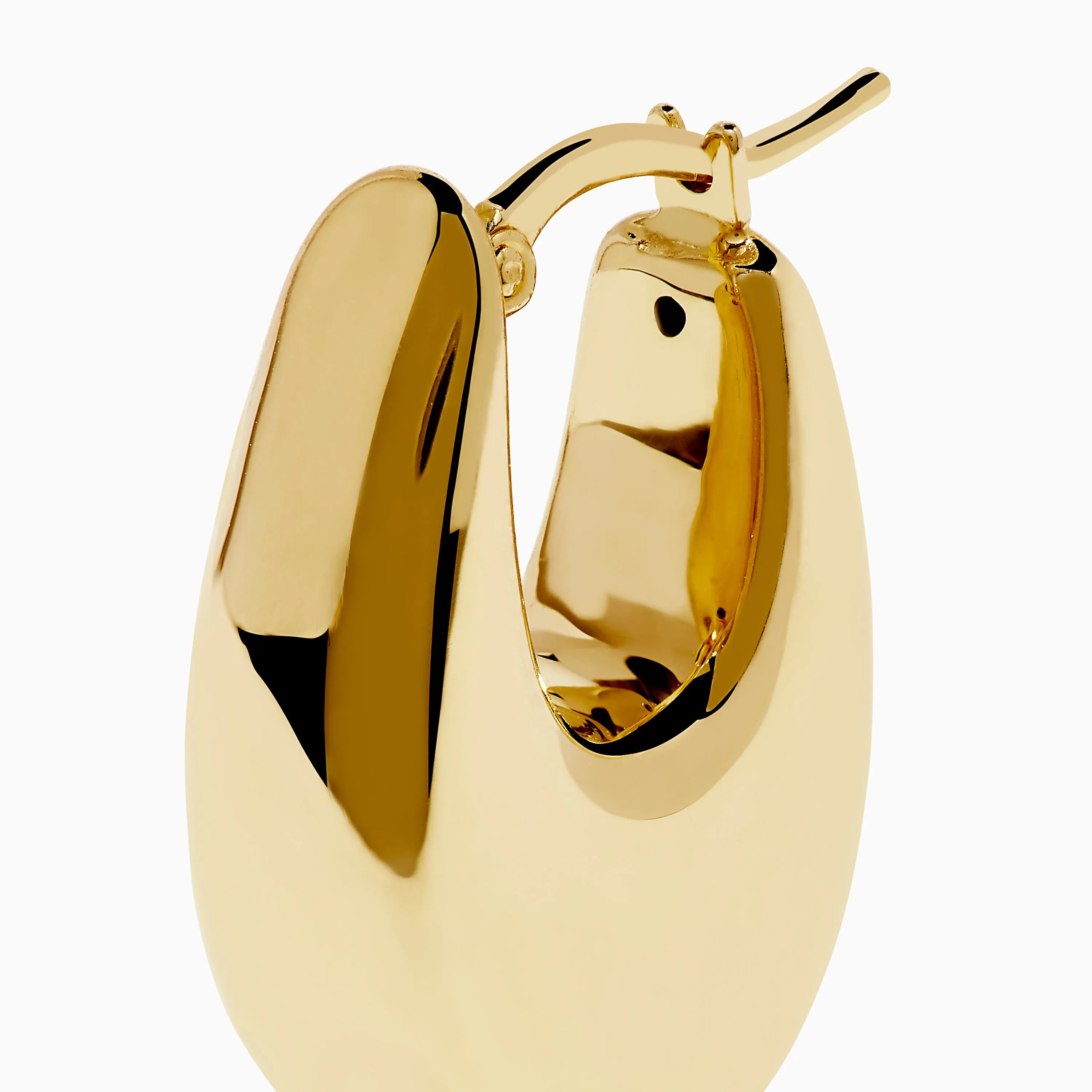 14 Karat Yellow Gold Chunky Oval Hoop Earrings sold by Effy product image thumbnail 2