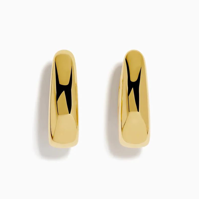 14 Karat Yellow Gold Chunky Oval Hoop Earrings sold by Effy