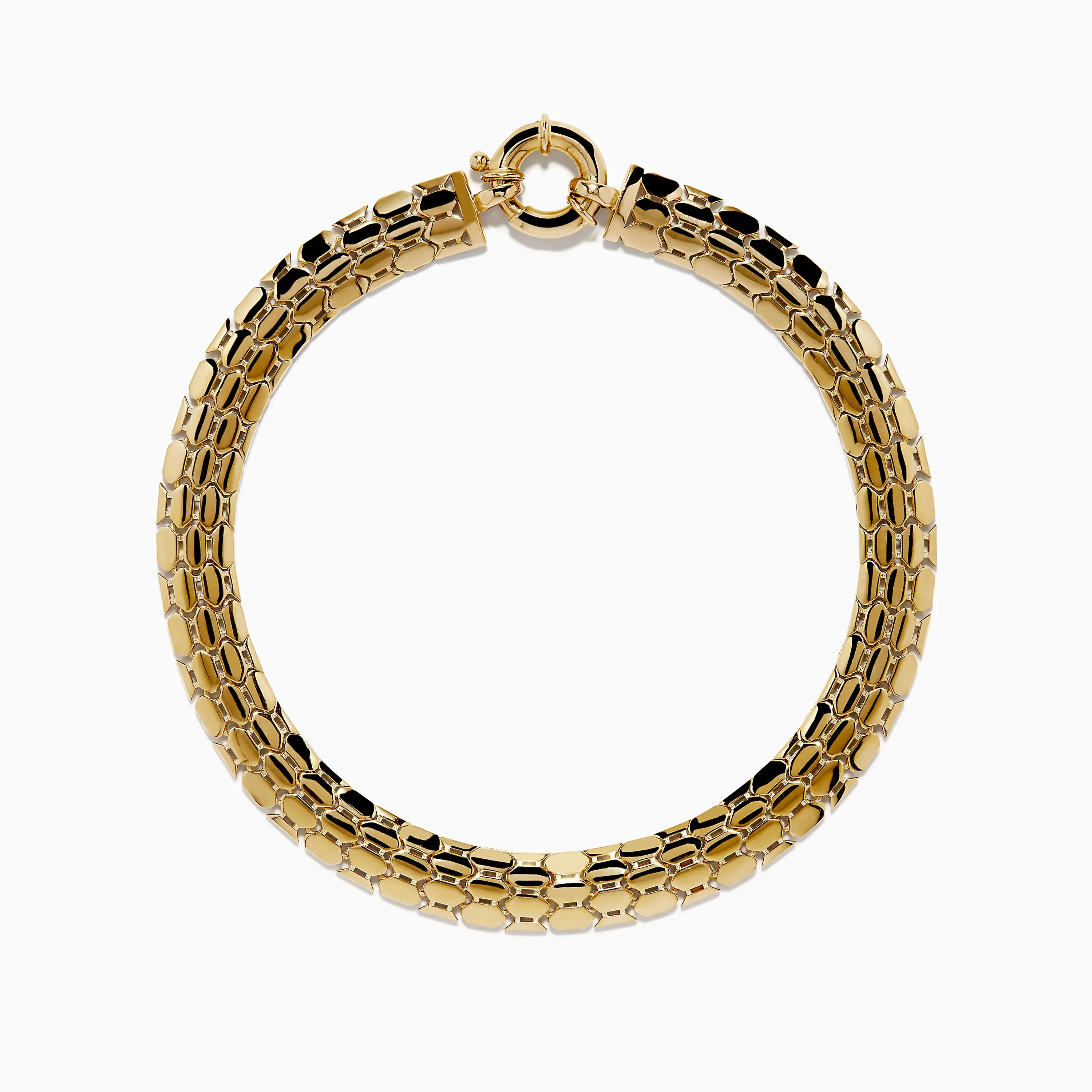 14 Karat Yellow Gold Hollow Snake Skin Bracelet sold by Effy
