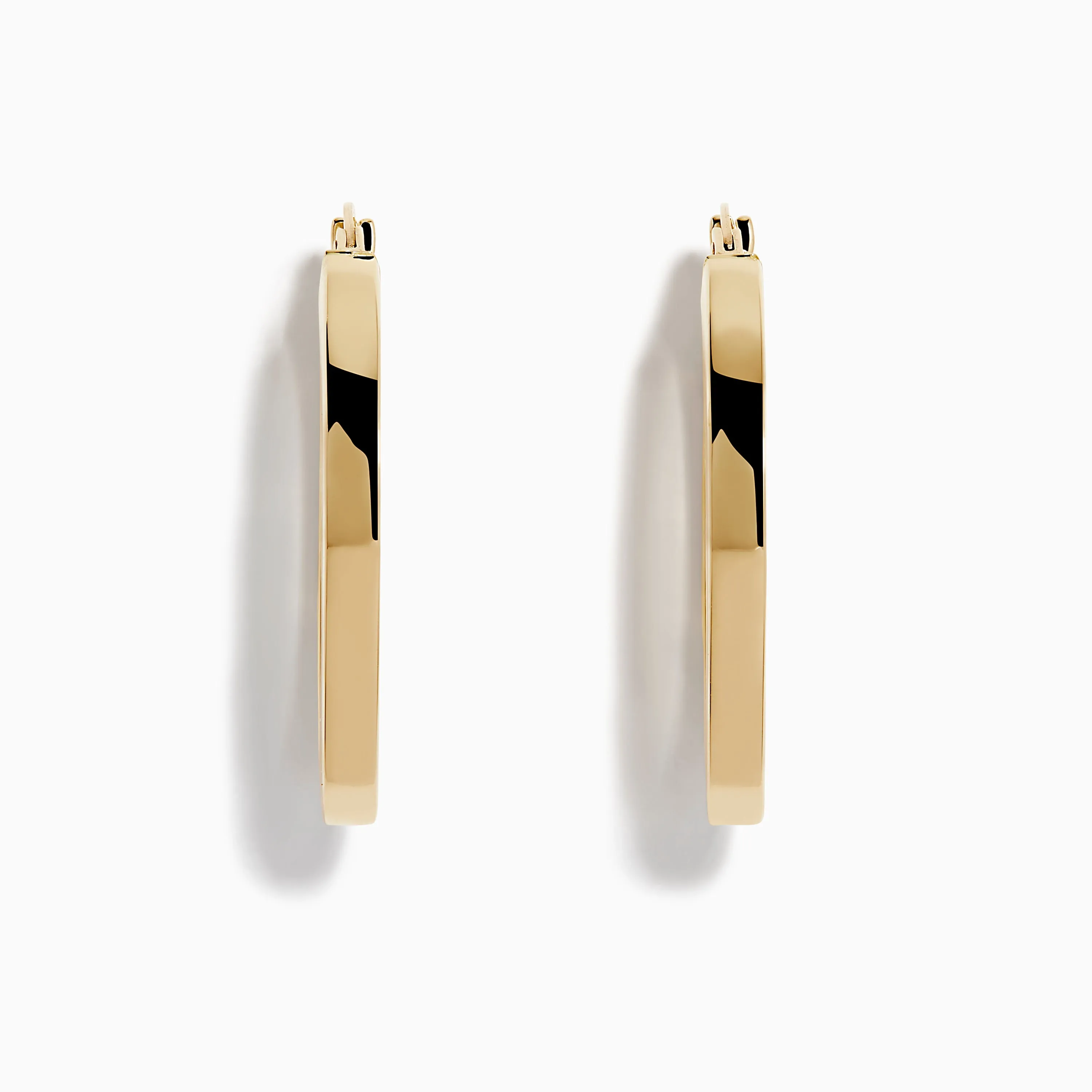 14K Yellow Gold Square Tube Oval Hoop Earrings sold by Effy