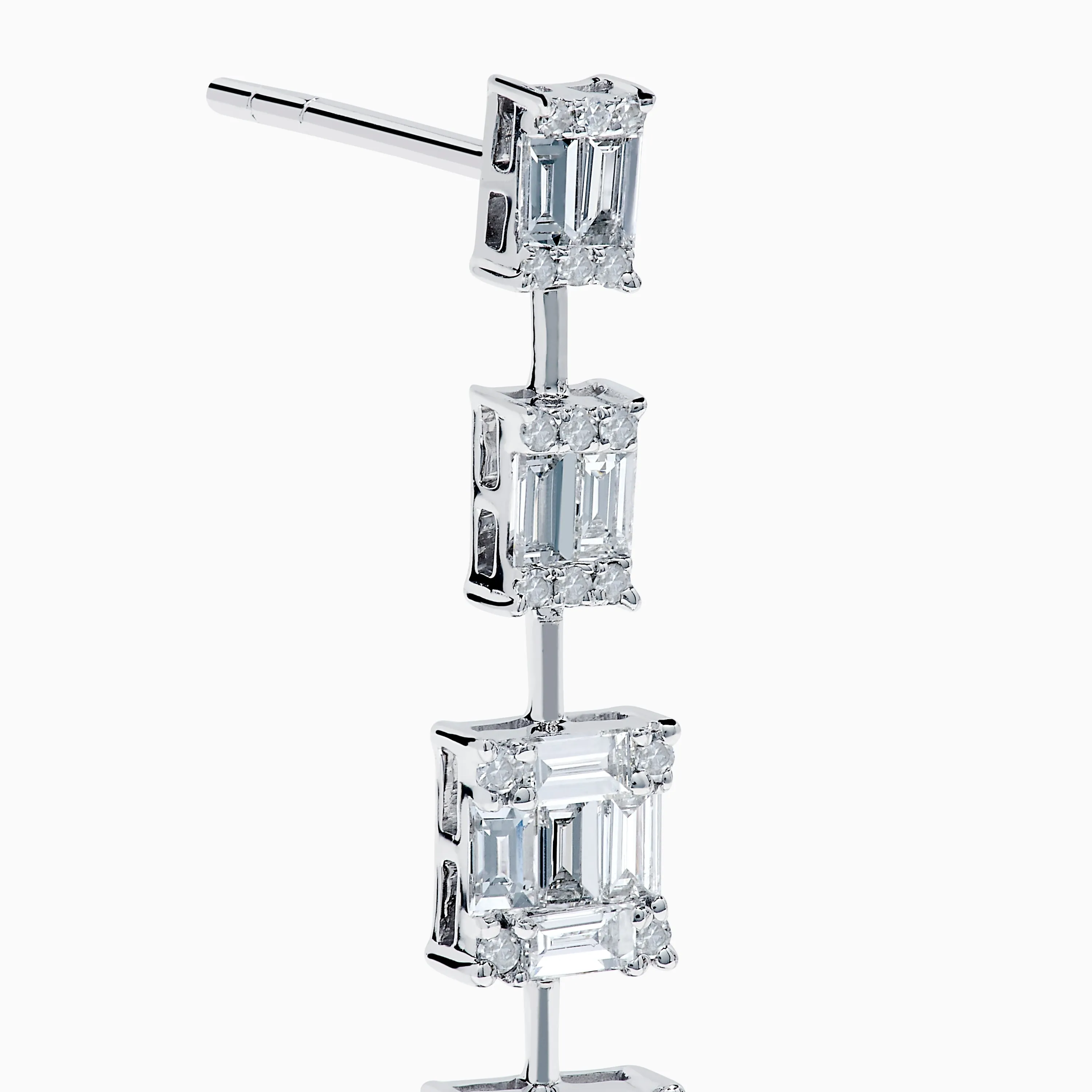 14K White Gold Diamond Linear Drop Earrings sold by Effy product image thumbnail 2