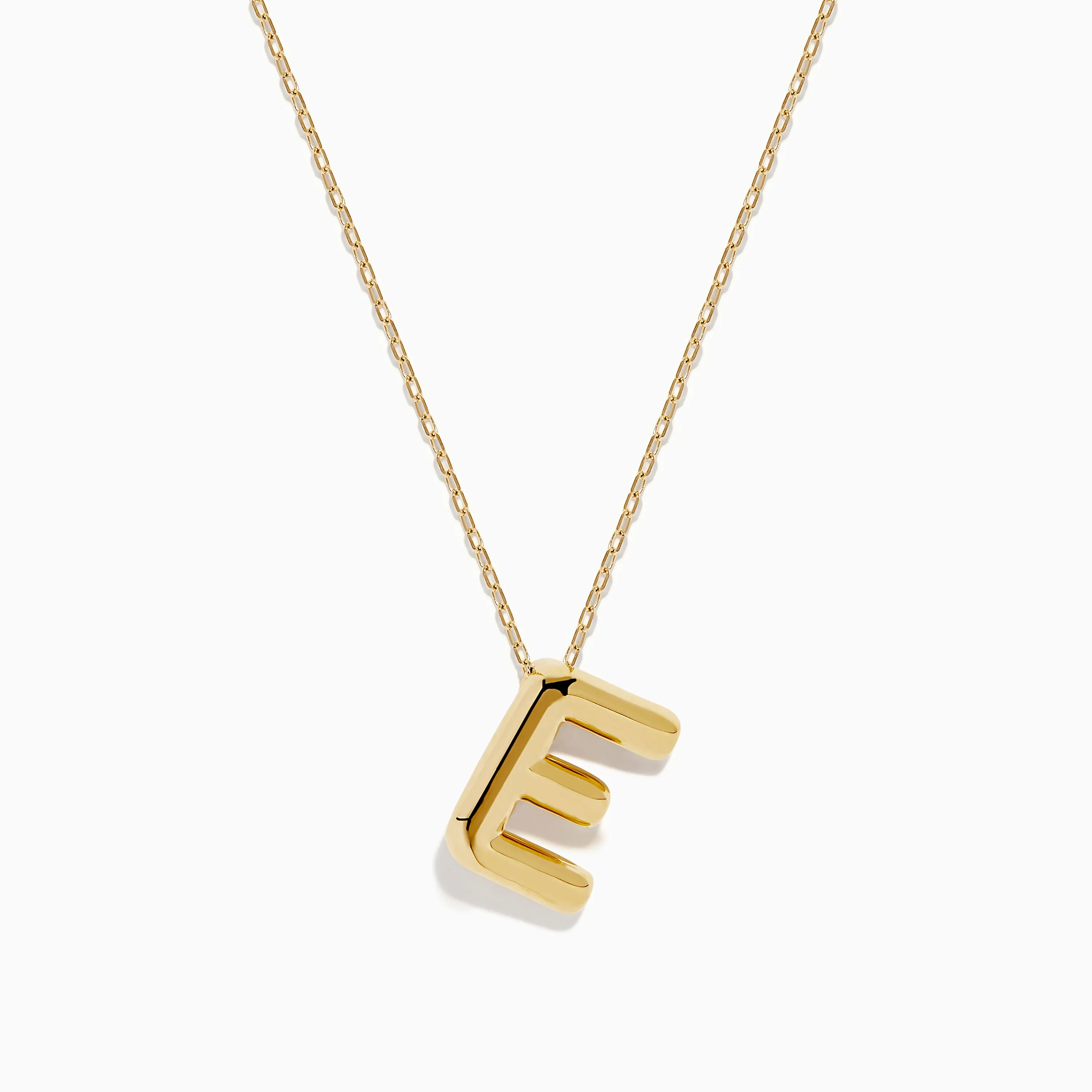 14K Yellow Gold Initial "E" Bubble Pendant sold by Effy