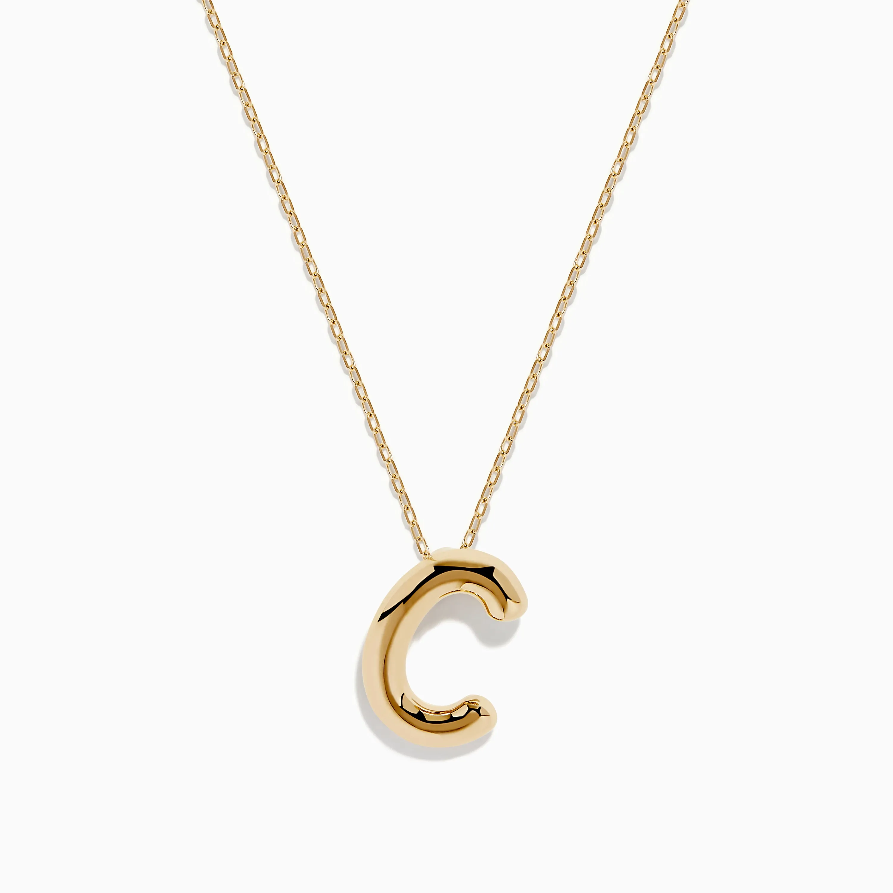 14K Yellow Gold Initial "C" Bubble Pendant sold by Effy