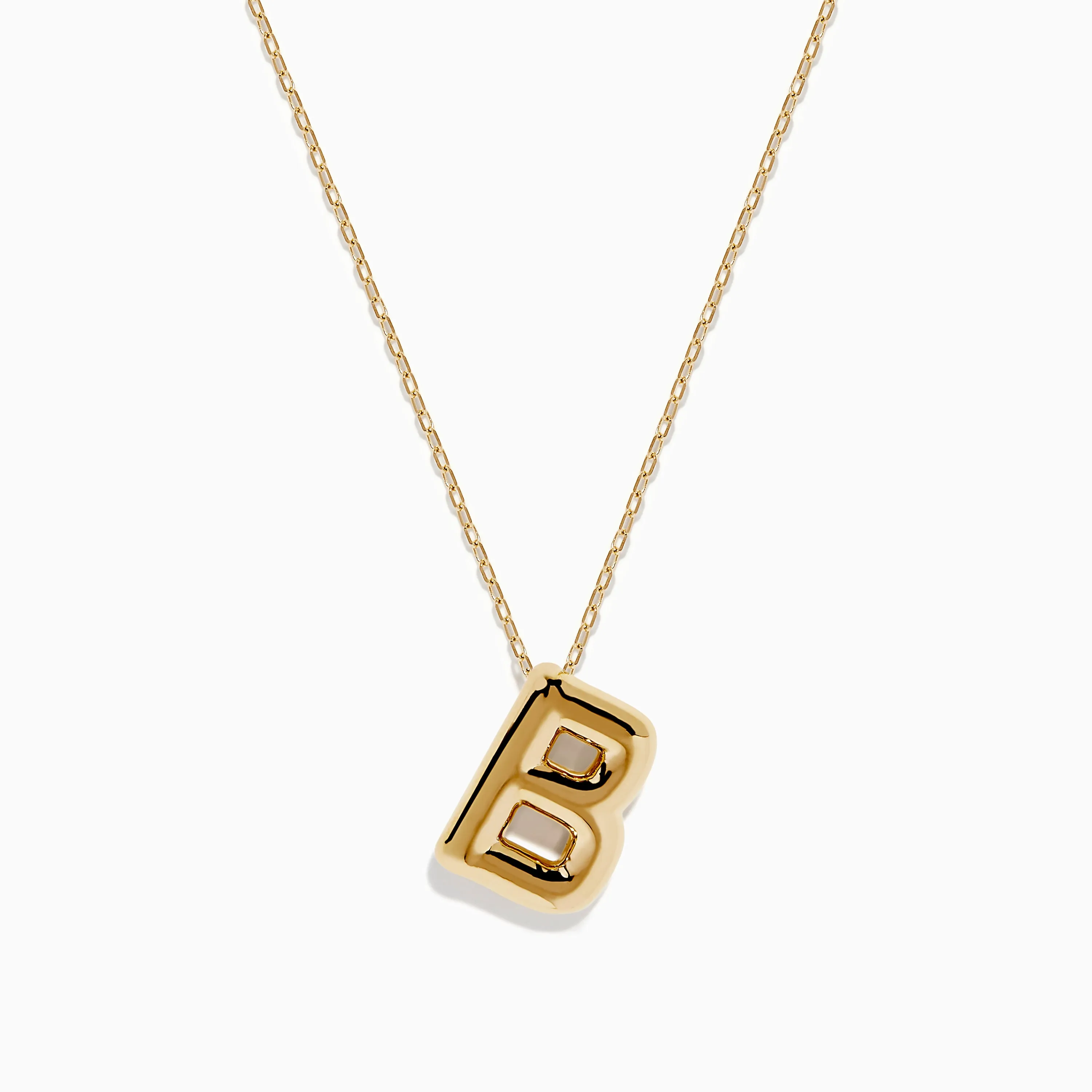14K Yellow Gold Initial "B" Bubble Pendant sold by Effy