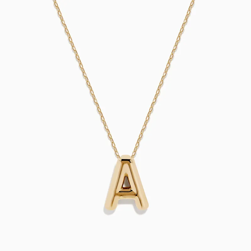 14K Yellow Gold Initial "A" Bubble Pendant sold by Effy
