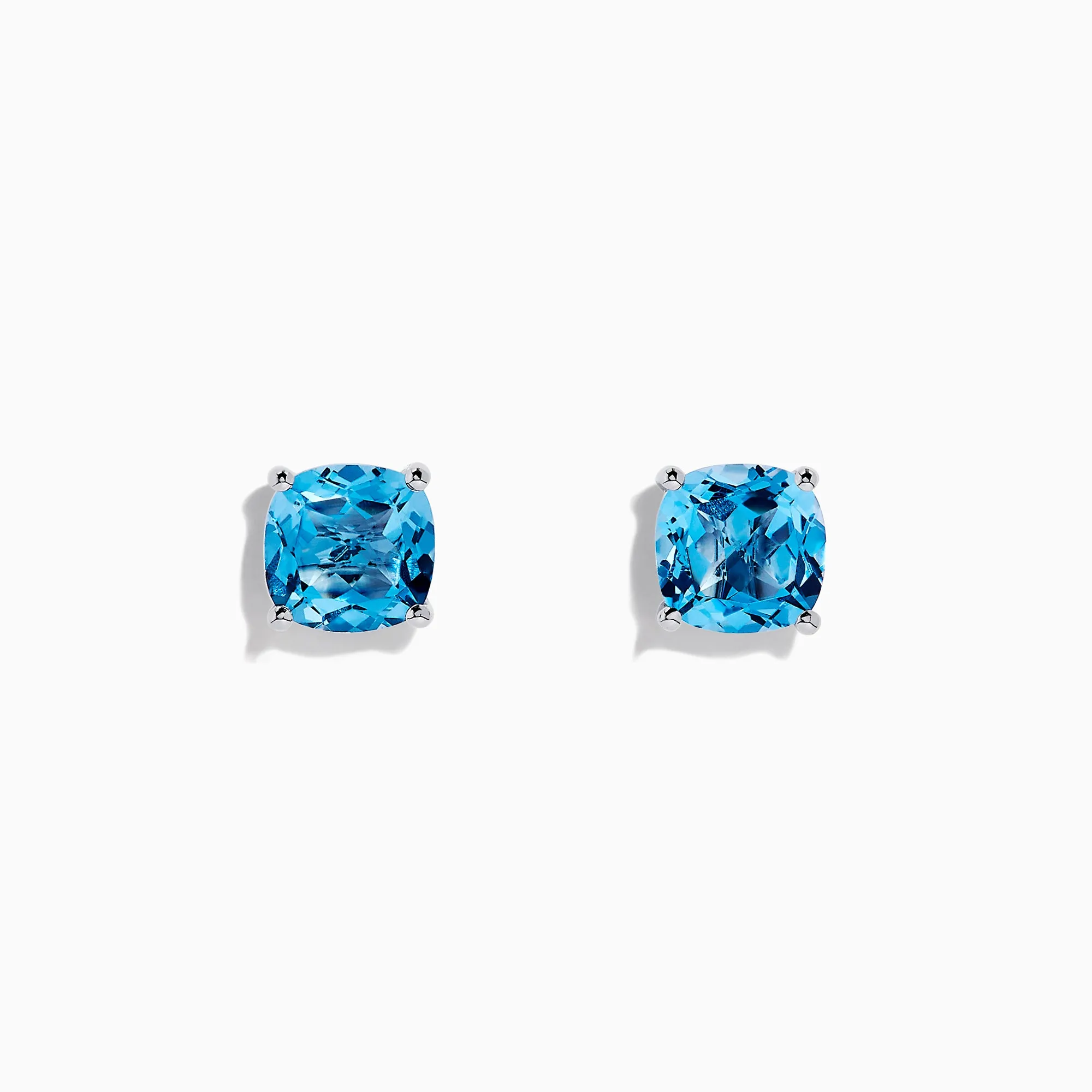 14K White Gold Blue Topaz Stud Earrings, 5.15 TCW sold by Effy