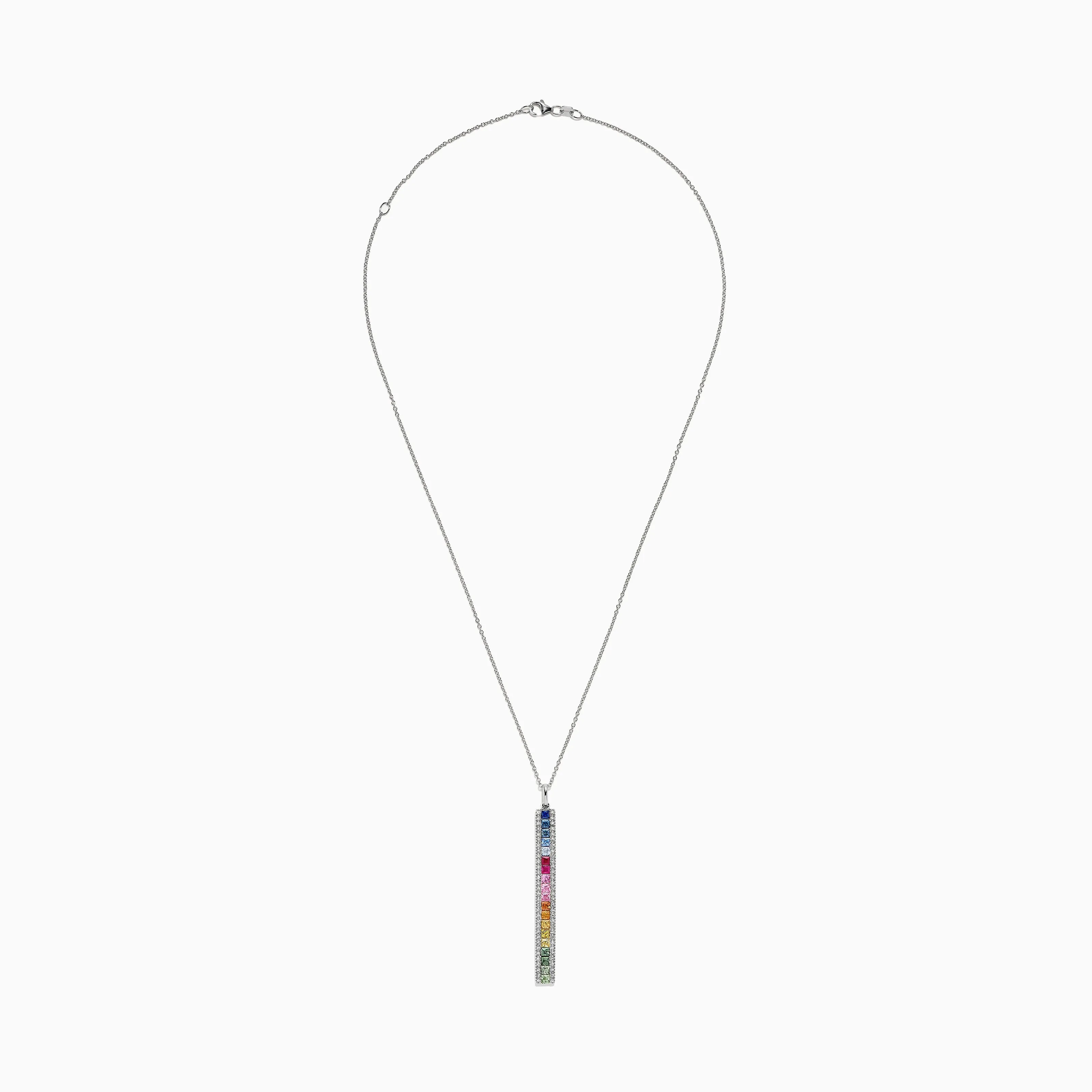 Watercolors 14K White Gold Sapphire and Diamond Vertical Pendant, 2.06 TCW sold by Effy product image thumbnail 2