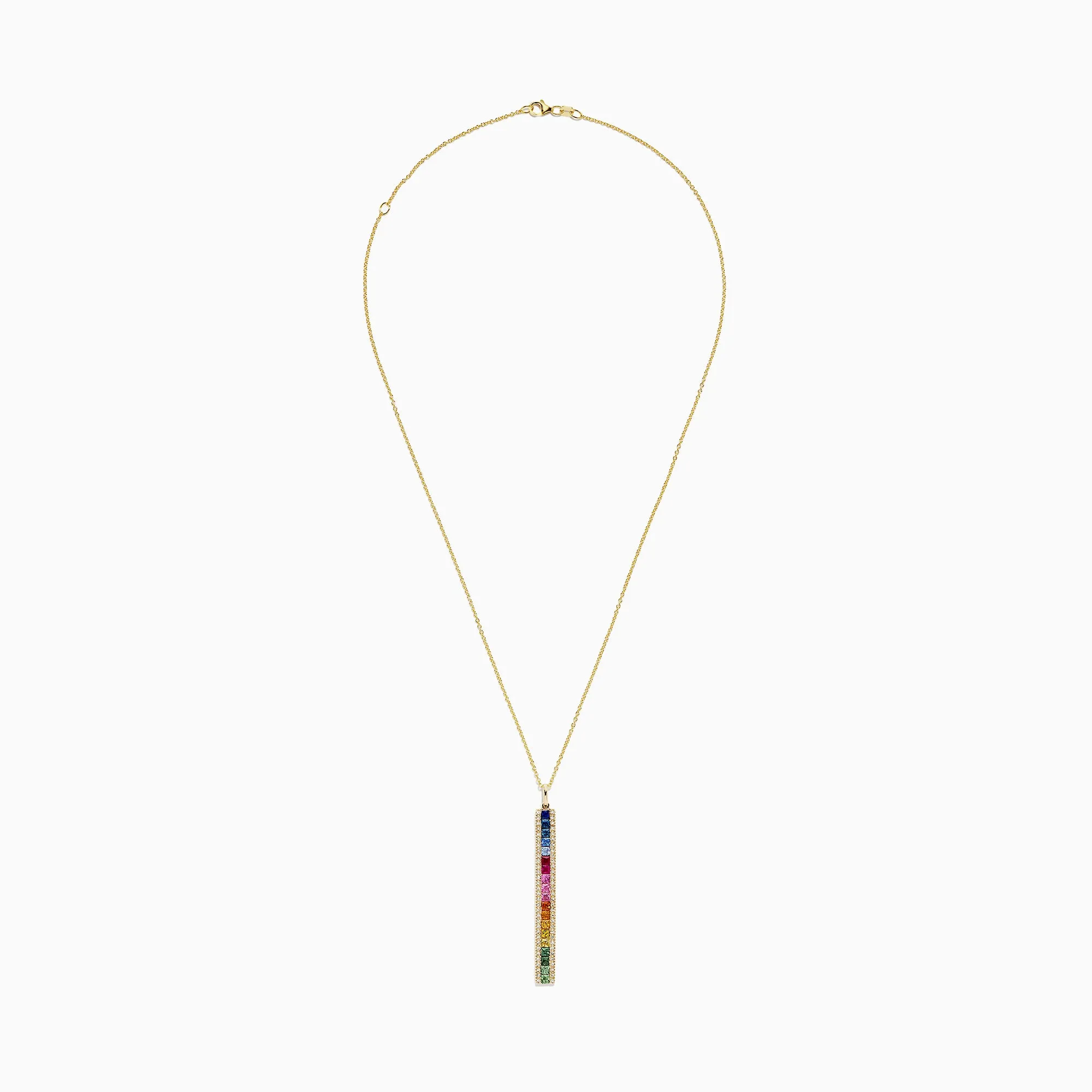 Watercolors 14K Yellow Gold Sapphire and Diamond Vertical Pendant, 2.06 TCW sold by Effy product image thumbnail 3