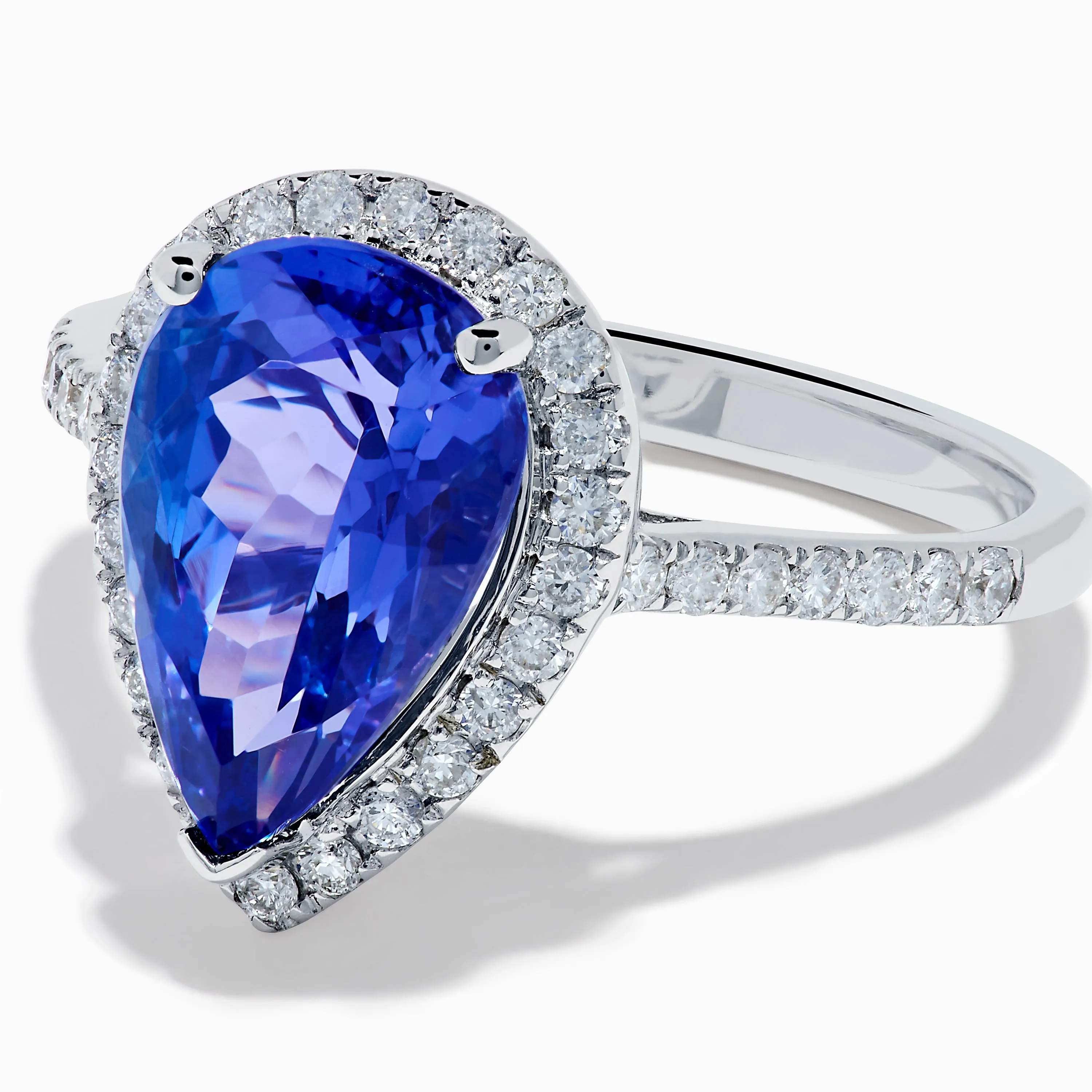Nahla 14K White Gold Tanzanite and Diamond Halo Ring sold by Effy product image thumbnail 2
