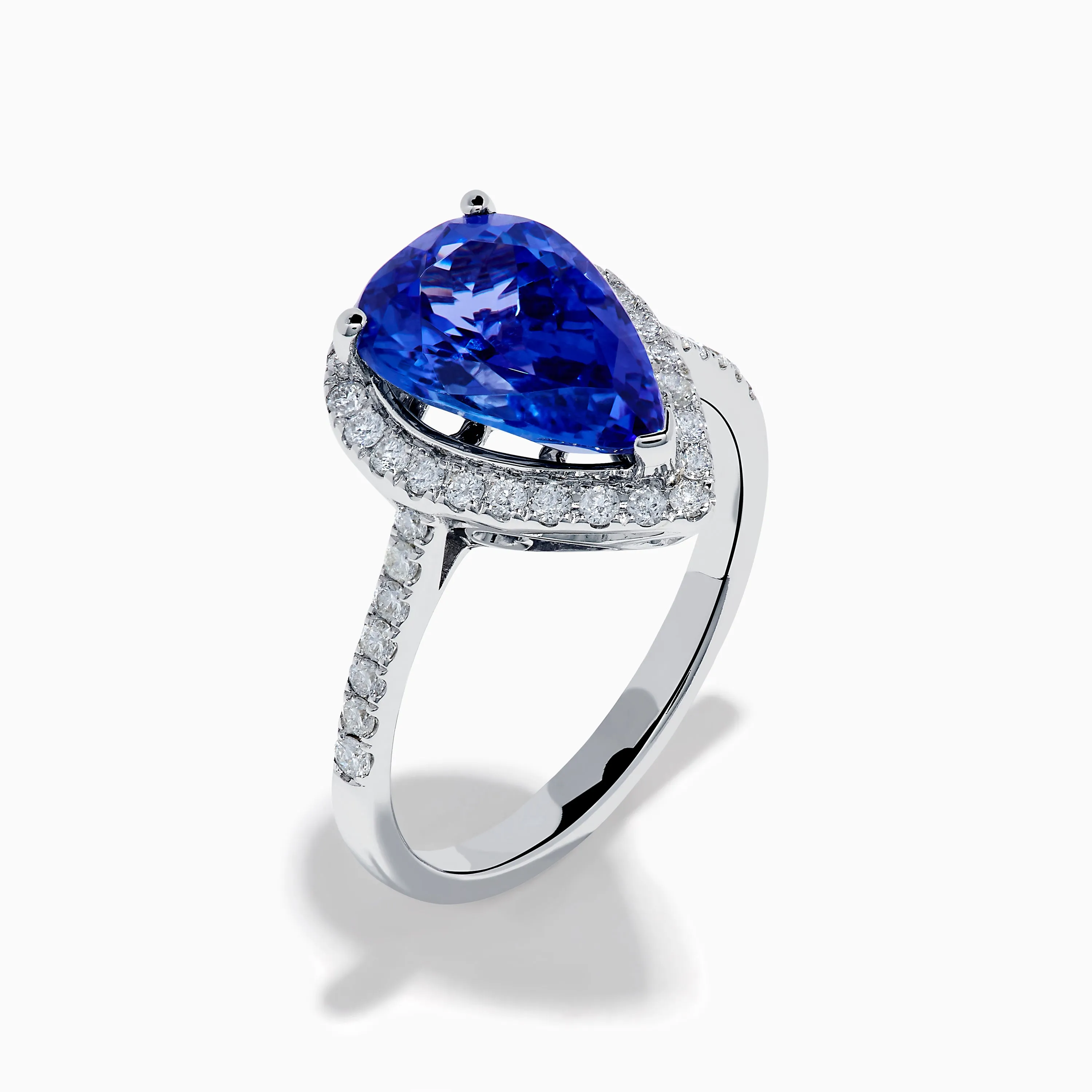 Nahla 14K White Gold Tanzanite and Diamond Halo Ring sold by Effy product image thumbnail 4