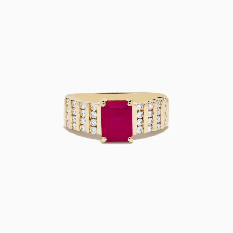 Ruby Royale 14K Yellow Gold Ruby and Diamond Ring sold by Effy