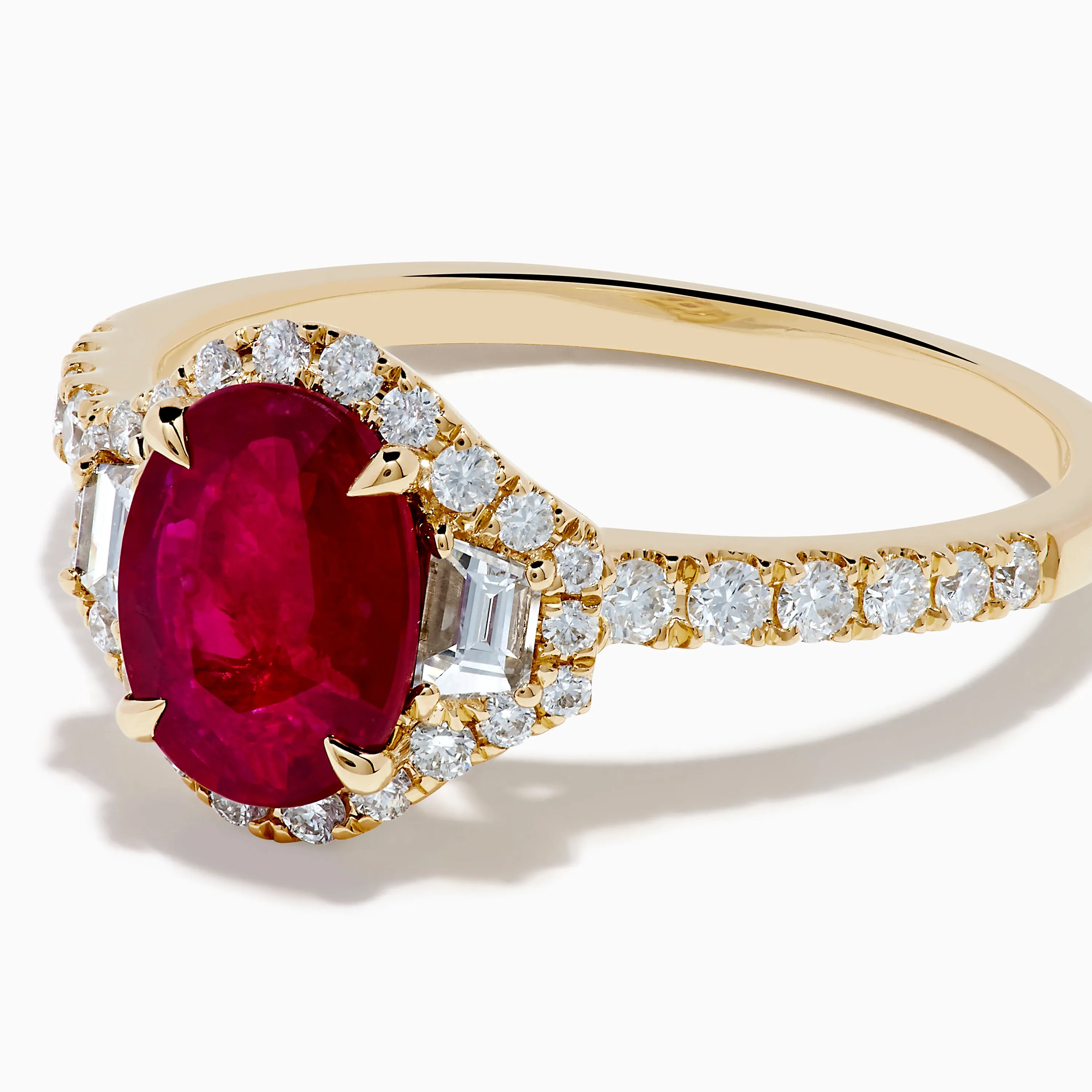 Ruby Royale 14K Yellow Gold Ruby and Diamond 3 Stone Ring sold by Effy product image thumbnail 2