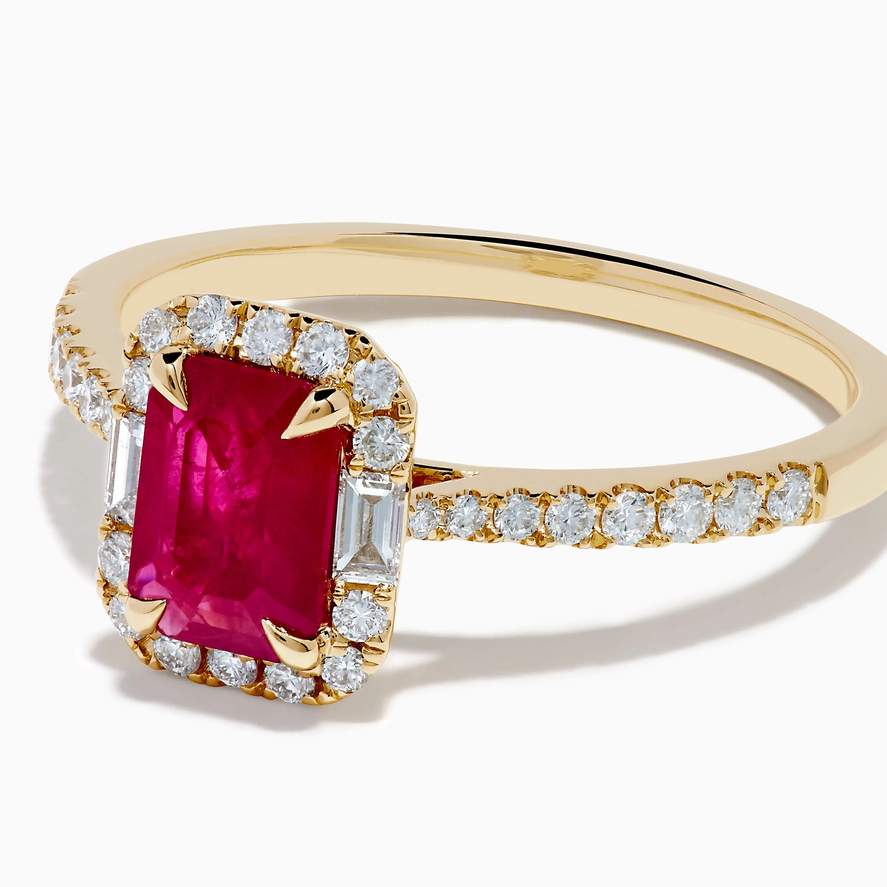 Ruby Royale 14K Yellow Gold Ruby and Diamond Halo Ring sold by Effy product image thumbnail 2