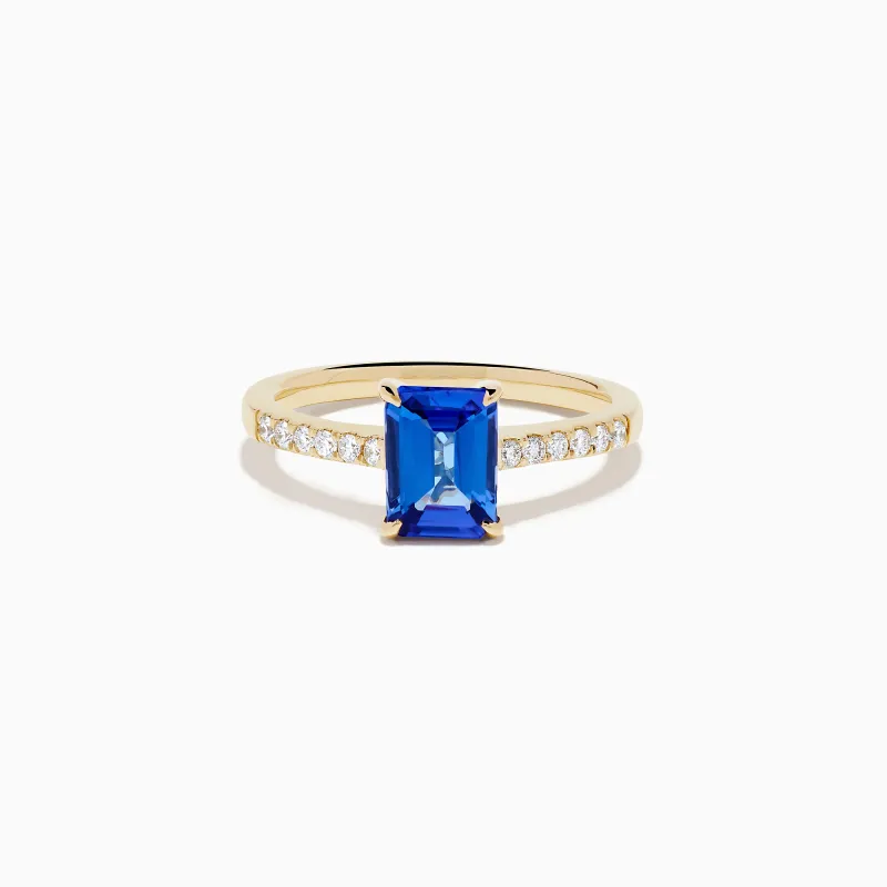 Nahla 14K Yellow Gold Tanzanite and Diamond Ring sold by Effy