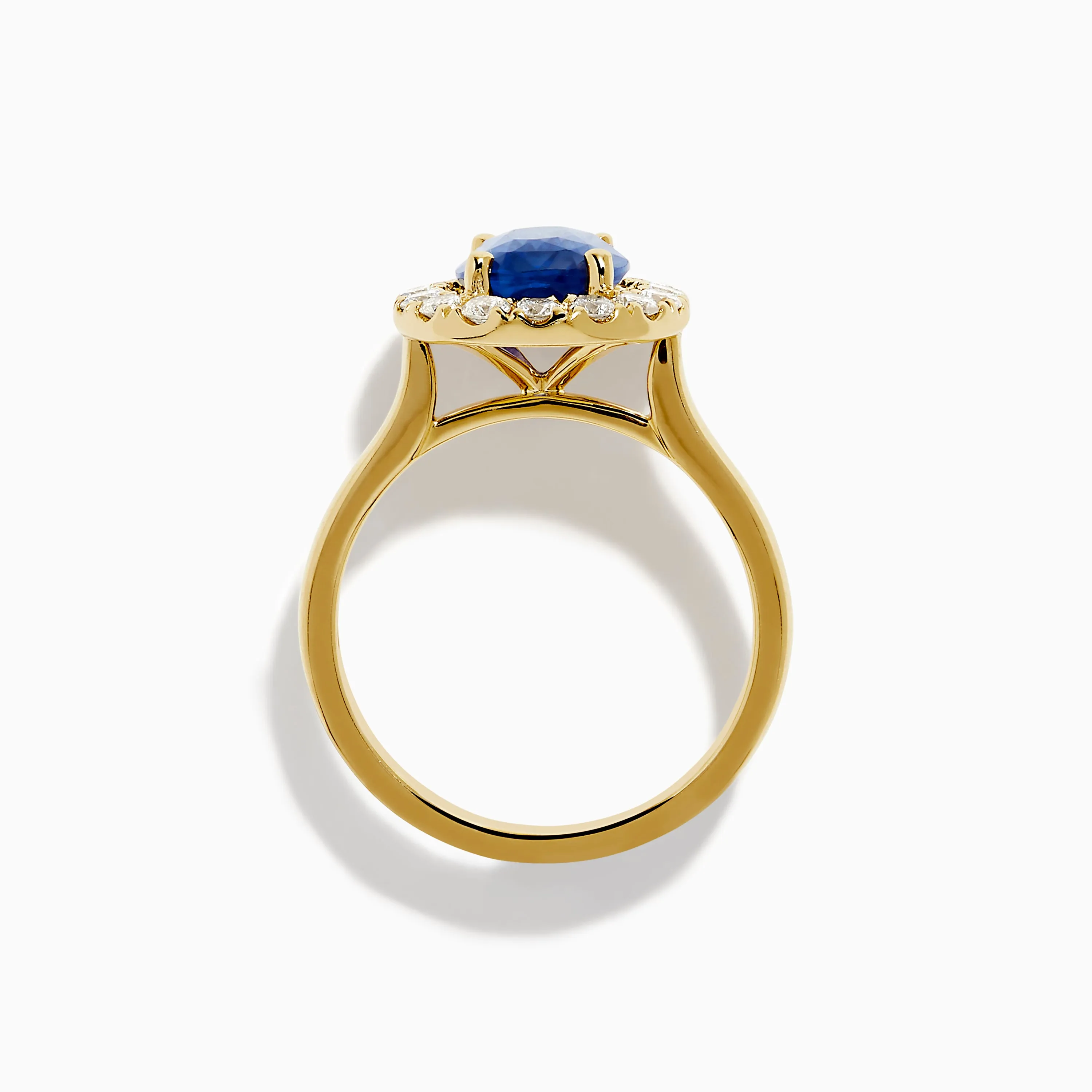 Royale Bleu 18K Yellow Gold Blue Sapphire and Diamond Halo Ring sold by Effy product image thumbnail 3