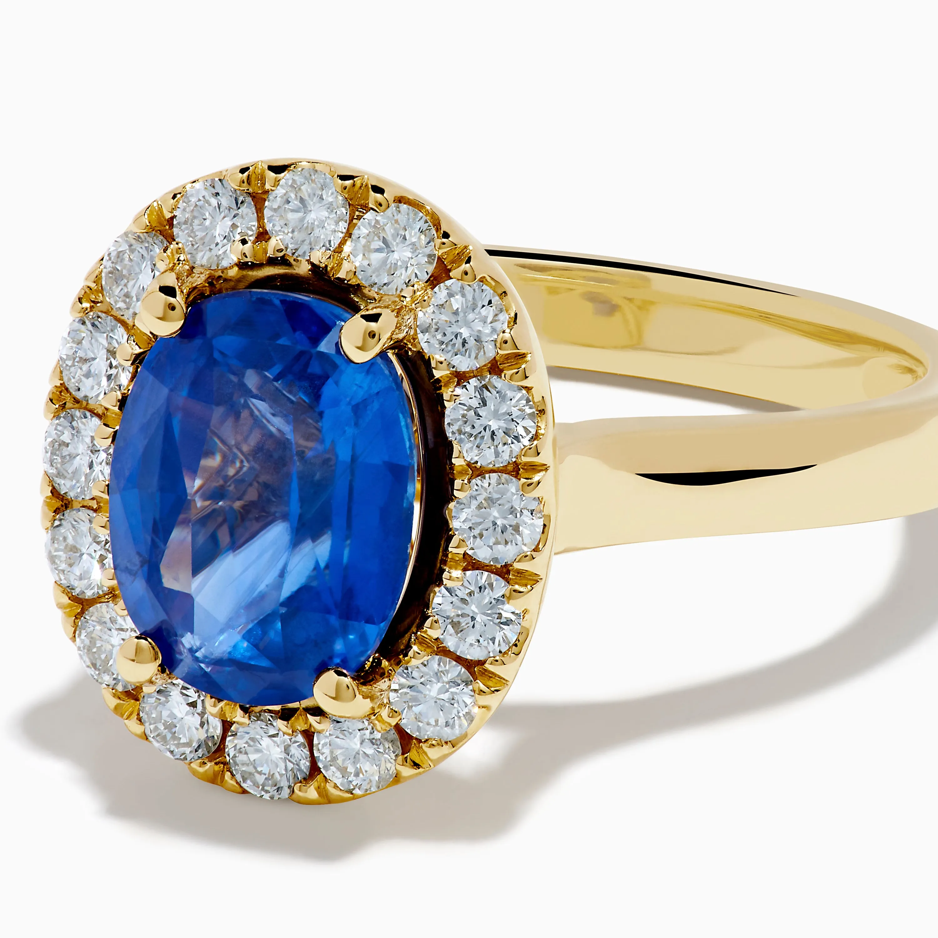 Royale Bleu 18K Yellow Gold Blue Sapphire and Diamond Halo Ring sold by Effy product image thumbnail 2