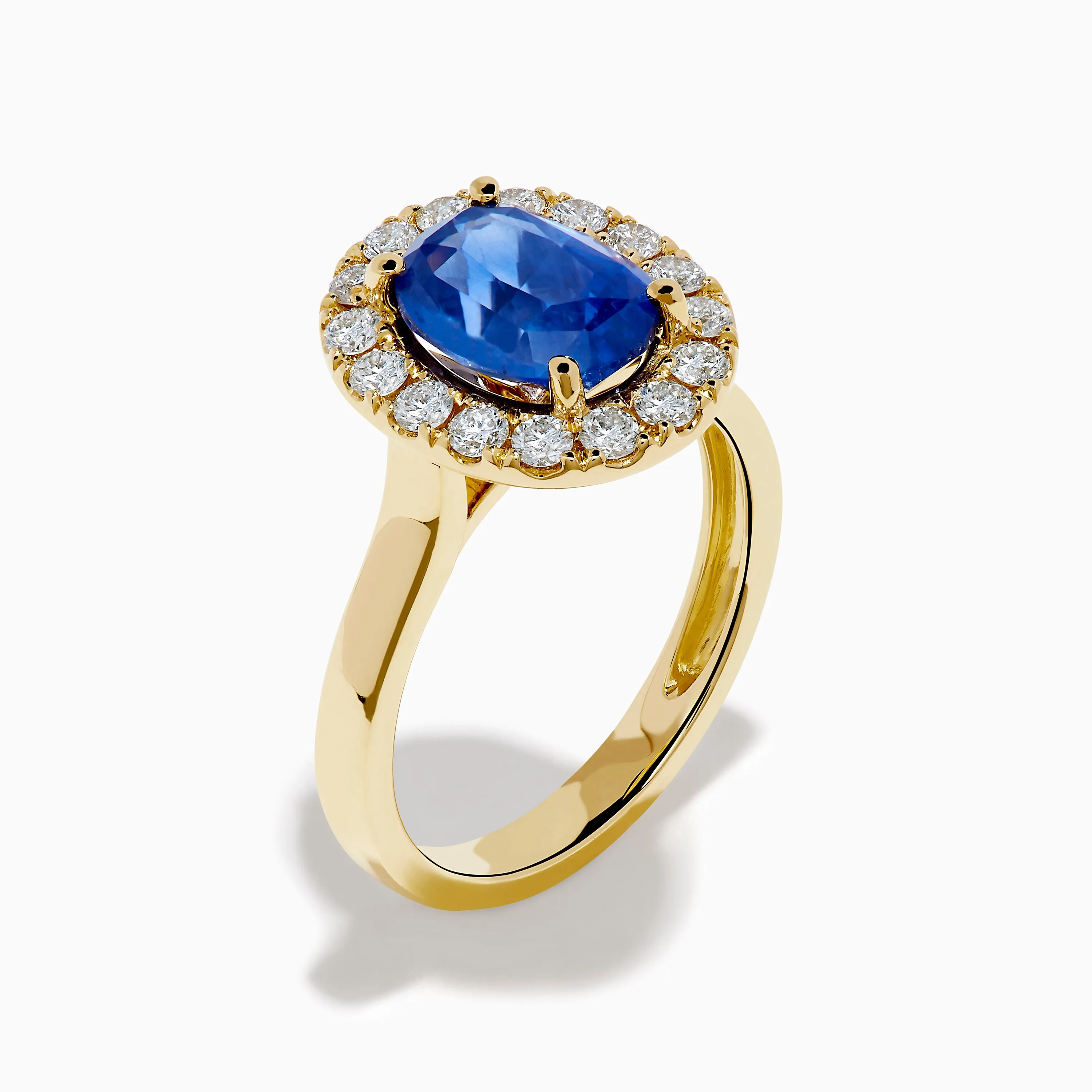 Royale Bleu 18K Yellow Gold Blue Sapphire and Diamond Halo Ring sold by Effy product image thumbnail 4