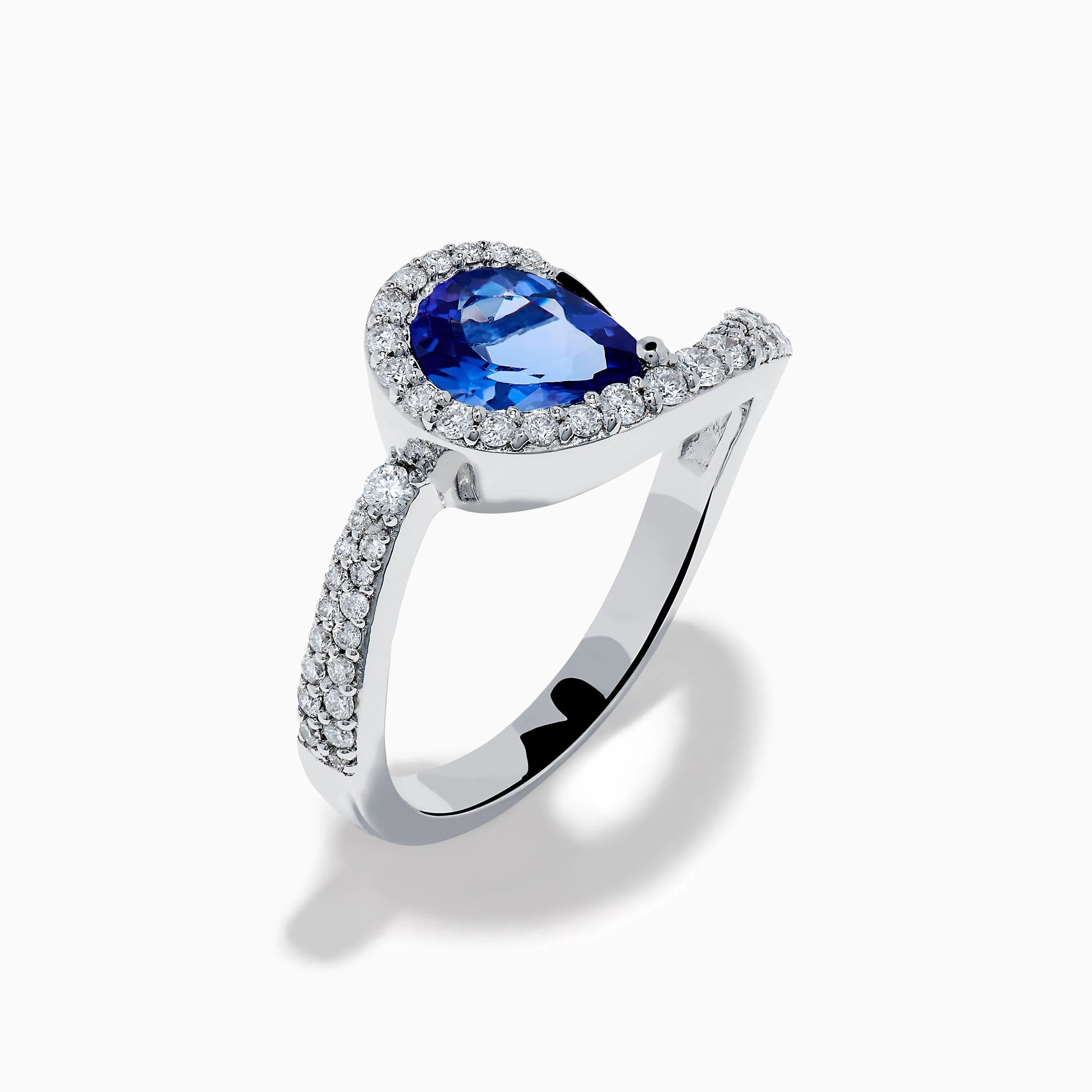 Nahla 14K White Gold Tanzanite and Diamond Pear Swirl Ring sold by Effy product image thumbnail 4