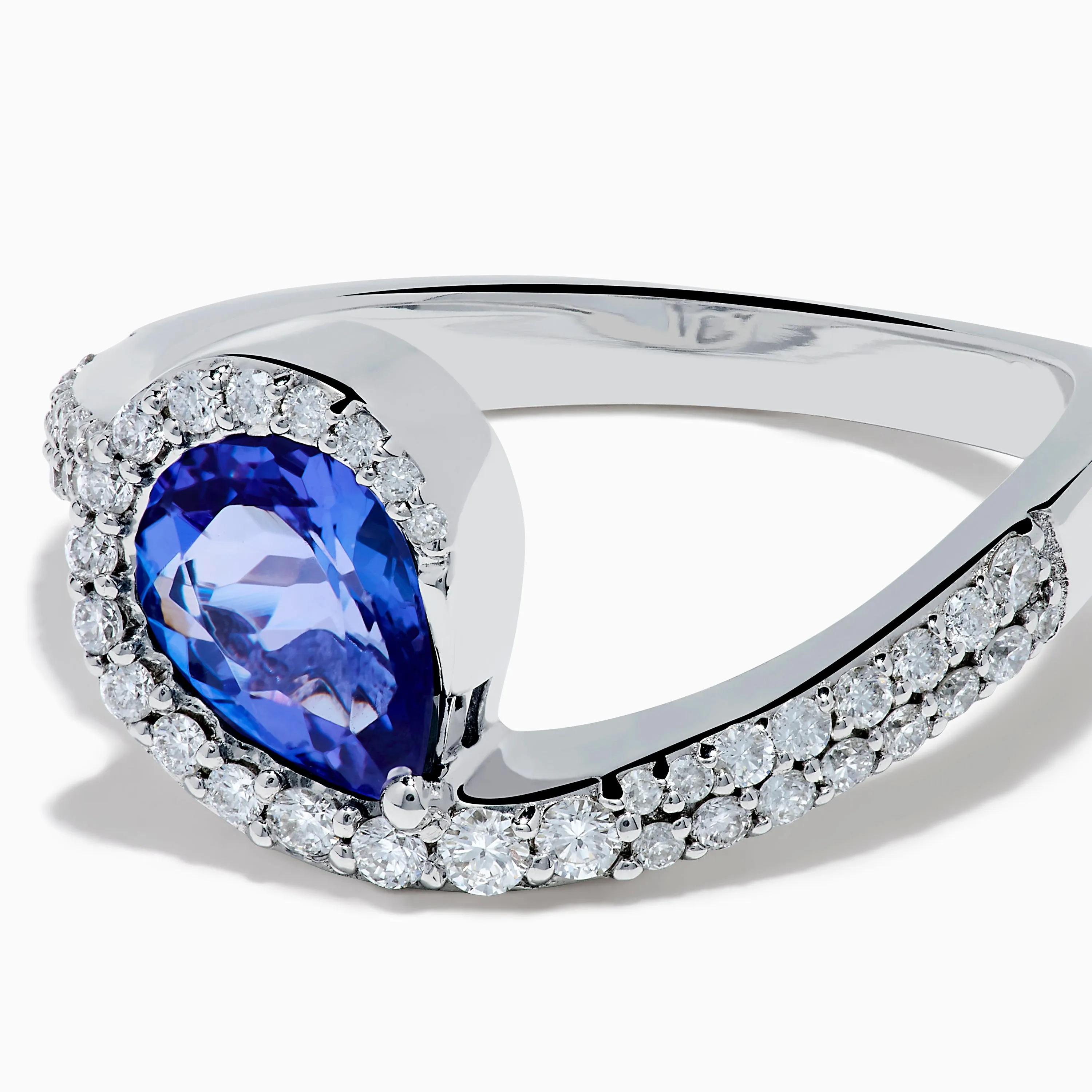 Nahla 14K White Gold Tanzanite and Diamond Pear Swirl Ring sold by Effy product image thumbnail 2