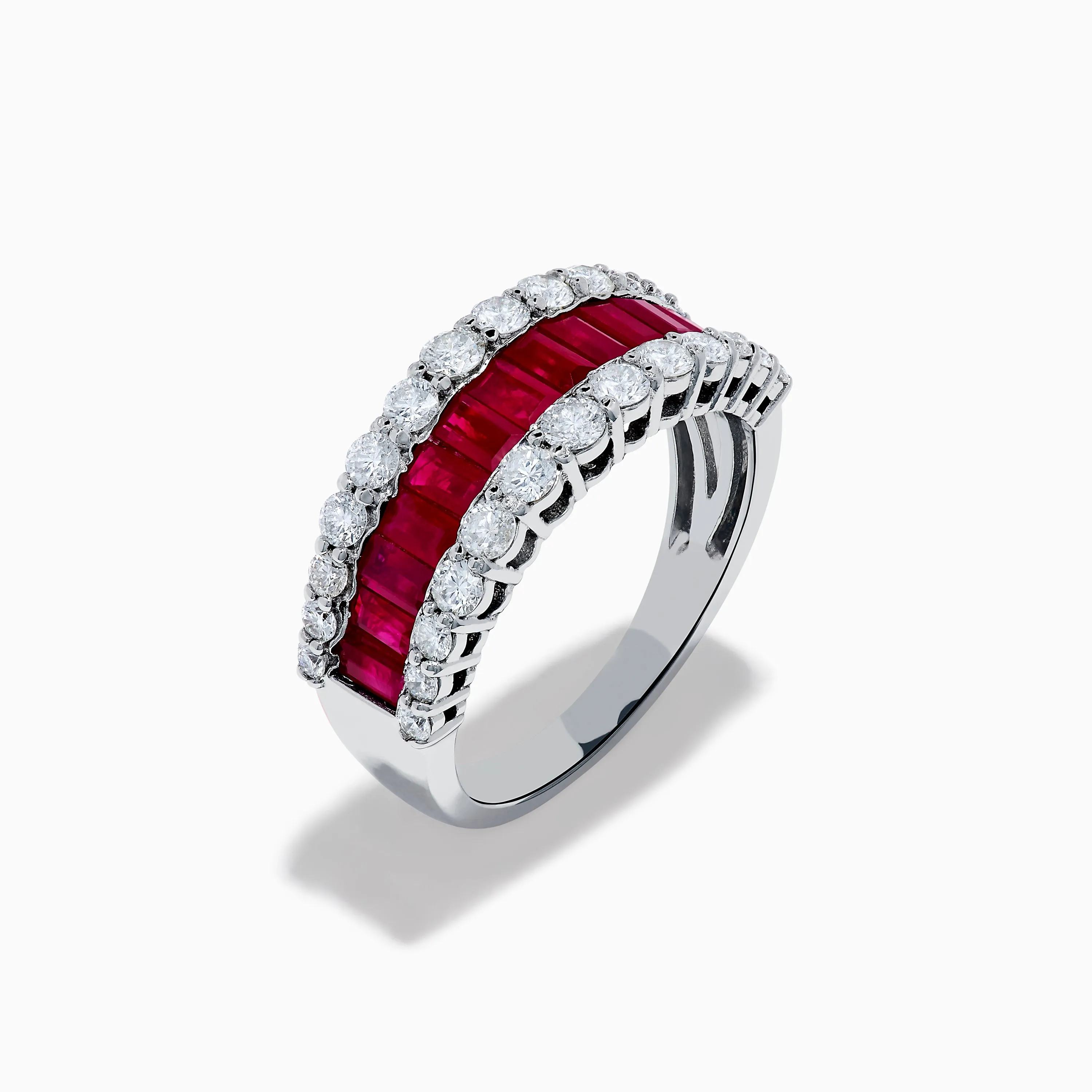 Ruby Royale 14K White Gold Ruby and Diamond Wide Band sold by Effy product image thumbnail 4