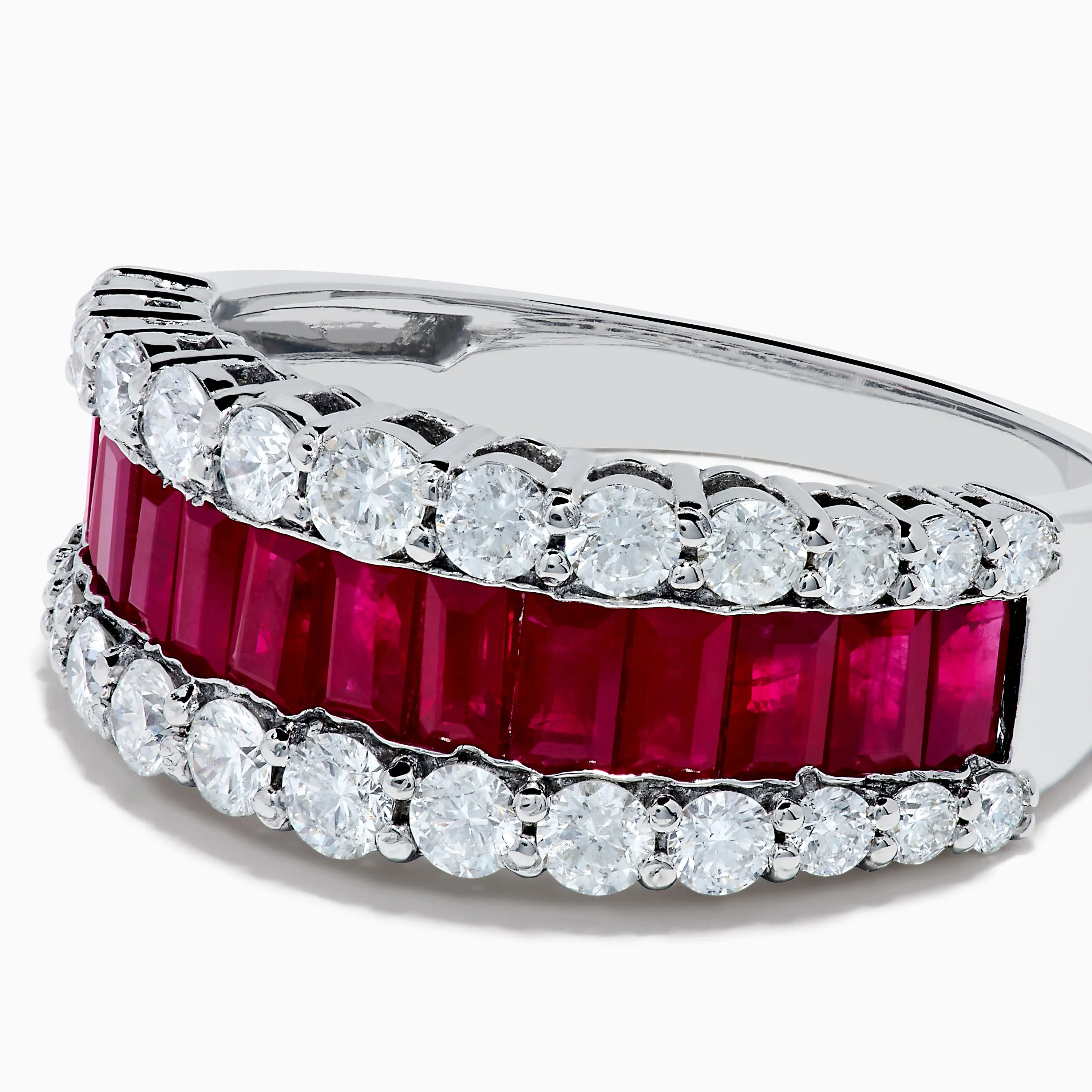 Ruby Royale 14K White Gold Ruby and Diamond Wide Band sold by Effy product image thumbnail 2