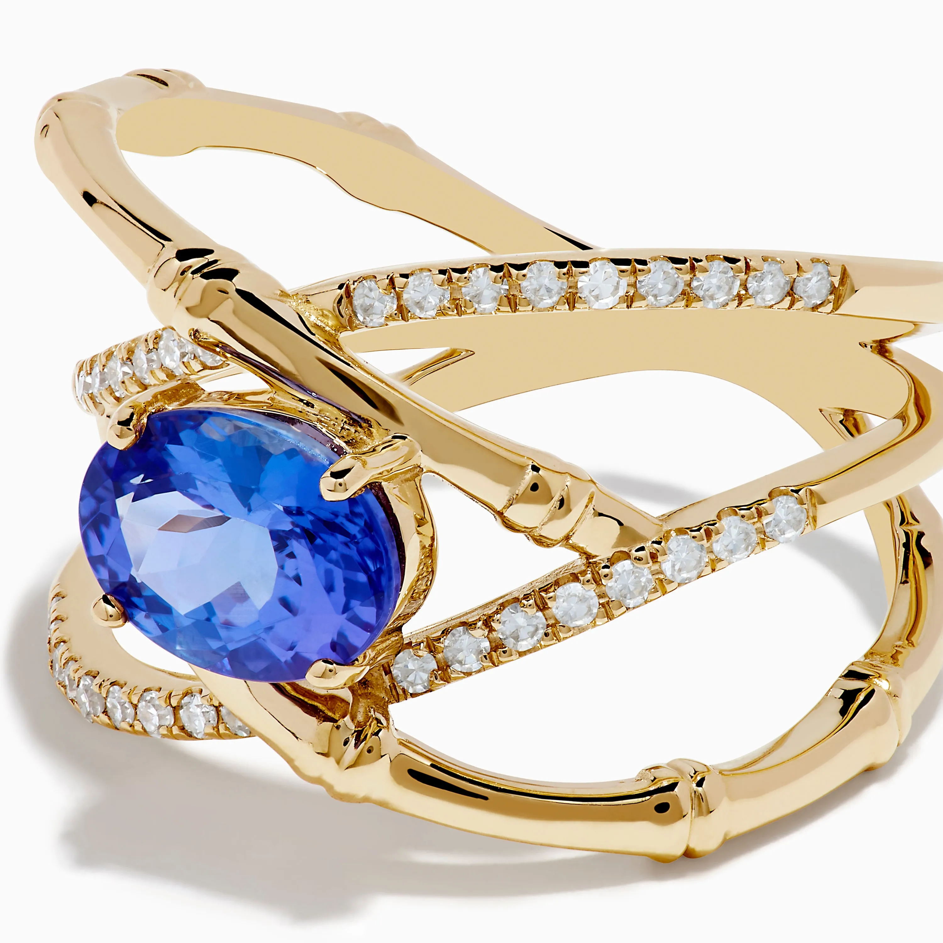 Nahla 14K Yellow Gold Tanzanite and Diamond Criss Cross Ring sold by Effy product image thumbnail 2