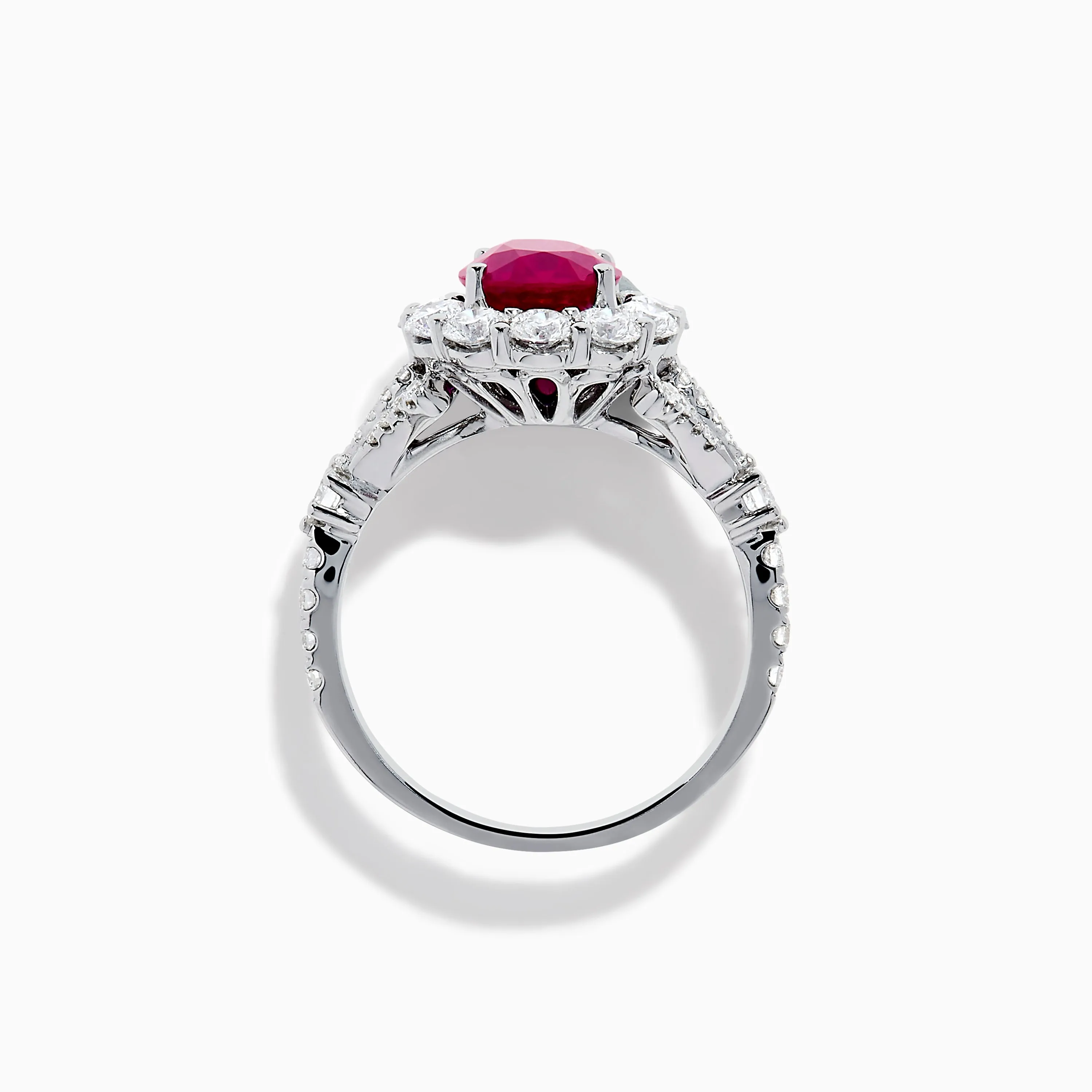 18K White Gold Ruby and Diamond Halo Ring sold by Effy product image thumbnail 3