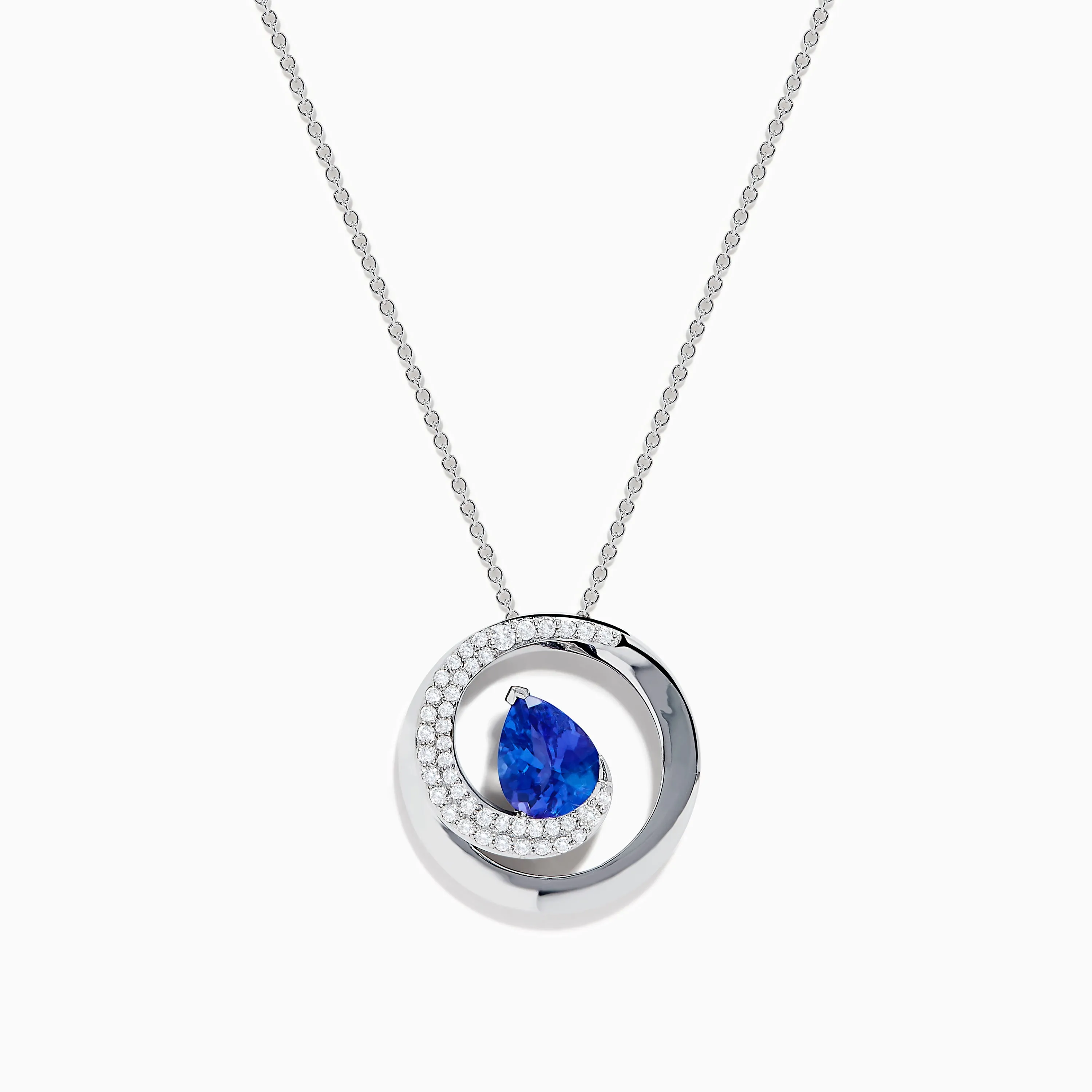 Nahla 14K White Gold Tanzanite Swirl Pendant sold by Effy